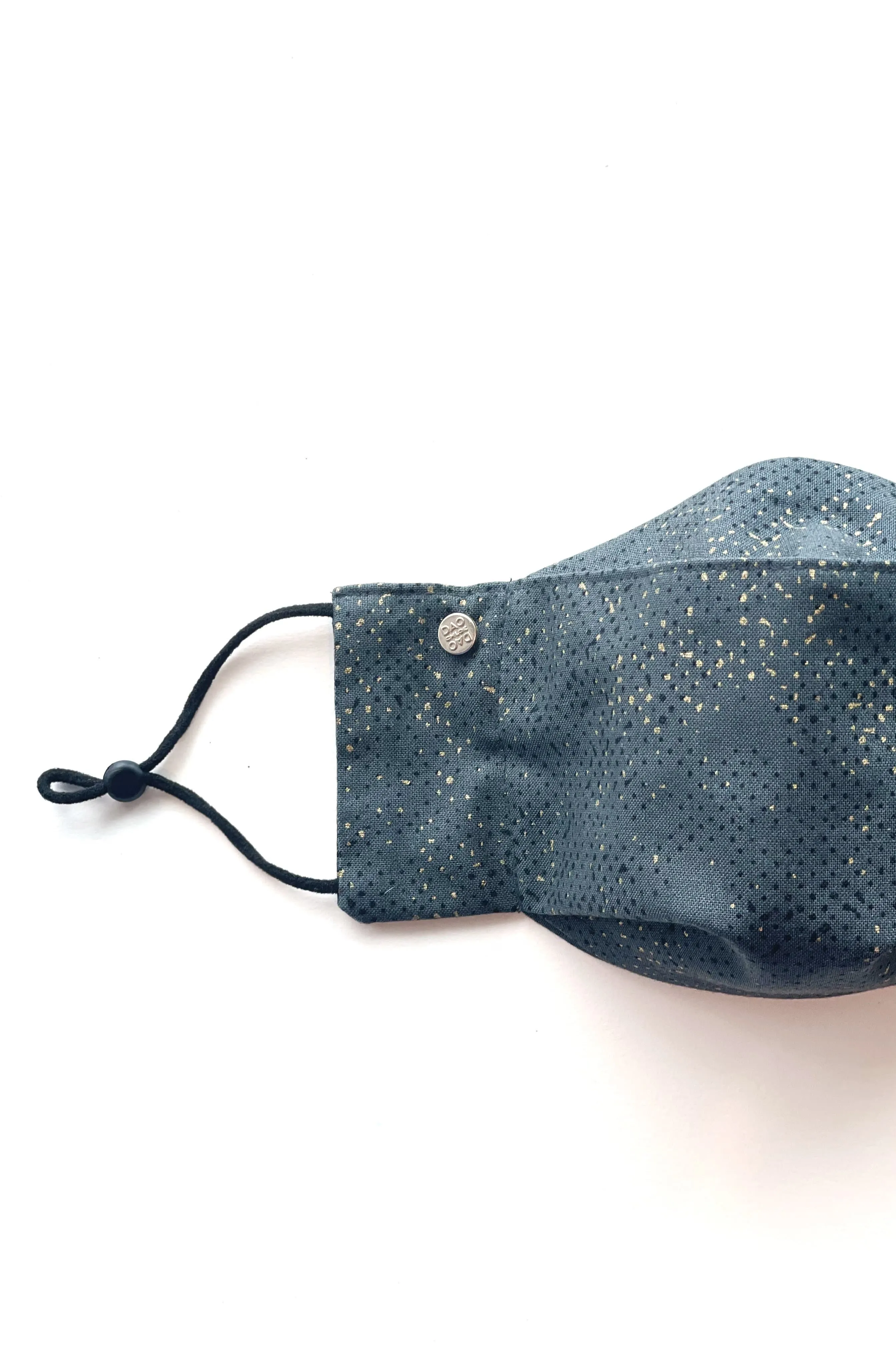 Gold Paint Splatter - Dark Grey (Box Pleated Mask with Filter Pocket)
