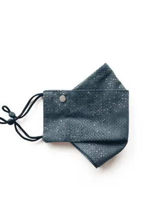 Gold Paint Splatter - Dark Grey (Box Pleated Mask with Filter Pocket)