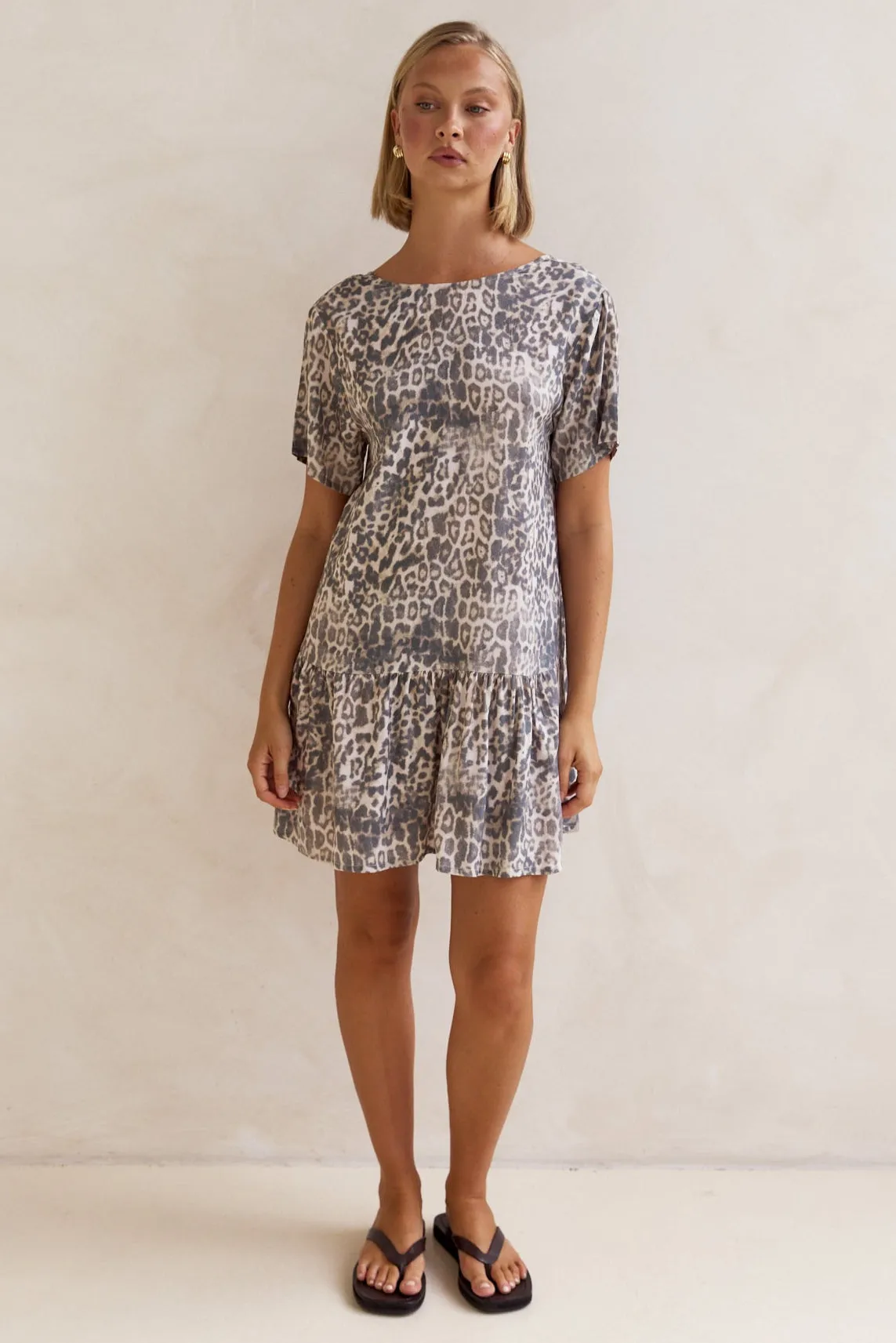 Jenna Mini Dress (Leopard)