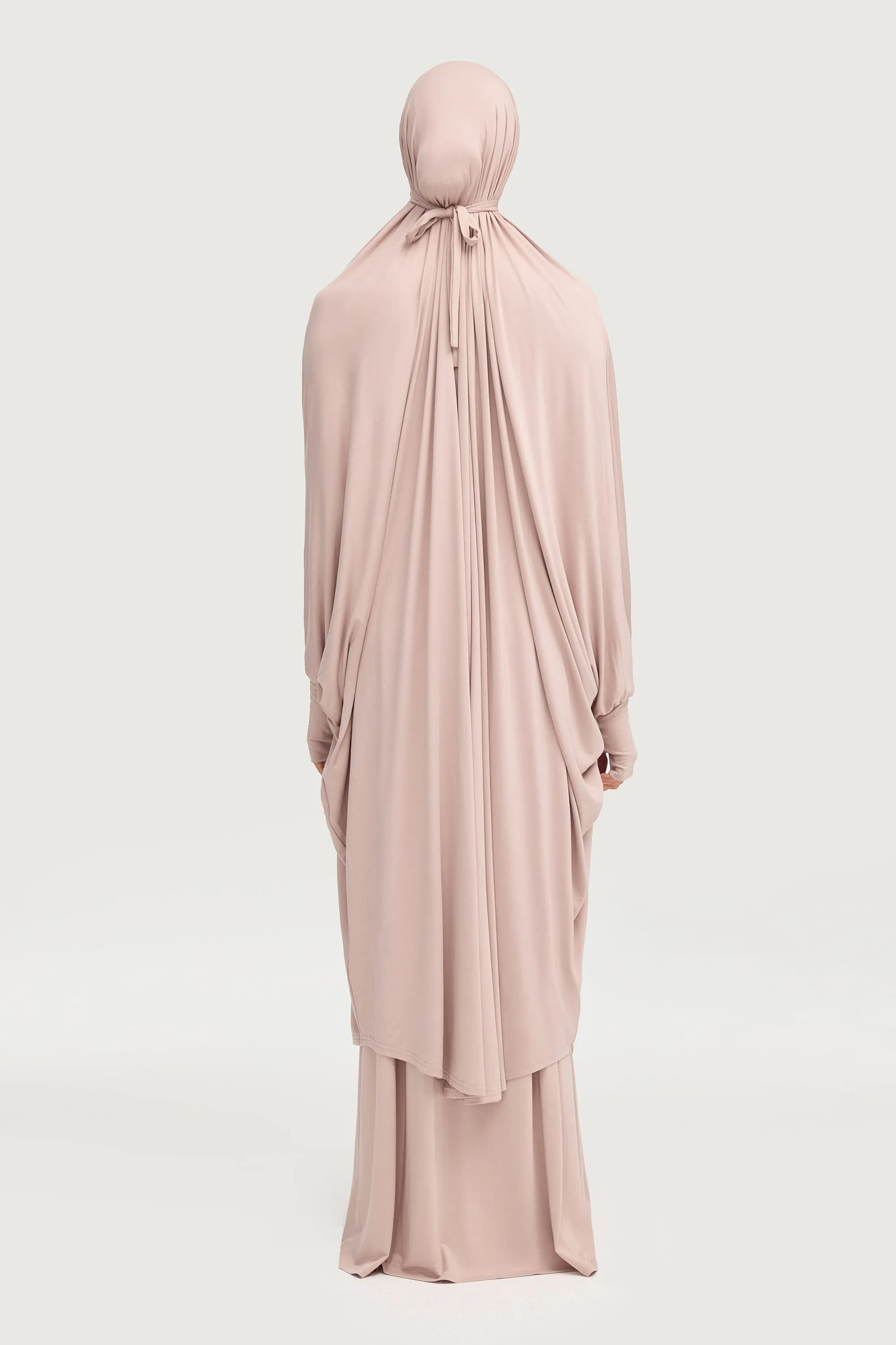 Jersey Cupro Prayer Jilbab & Skirt Set - Mink