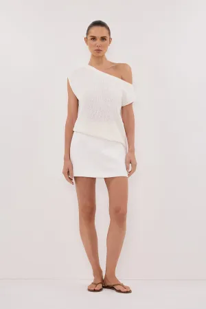 KERRY OFF WHITE ASYM KNIT TOP