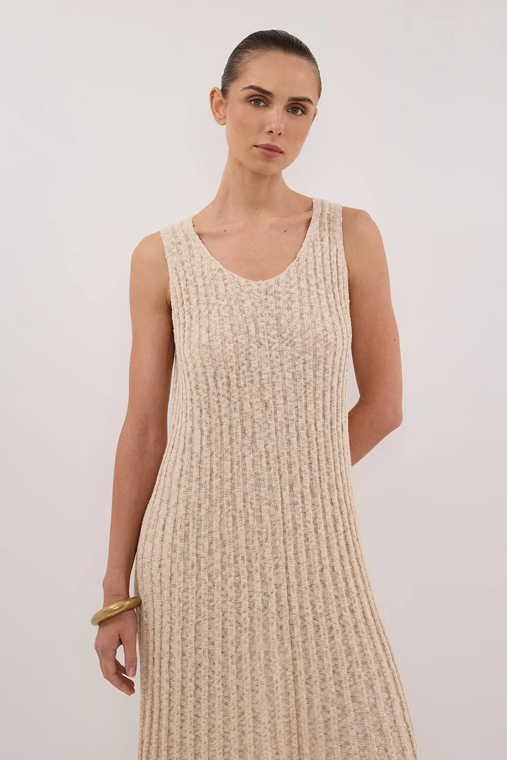 LEN NATURAL KNIT MAXI DRESS