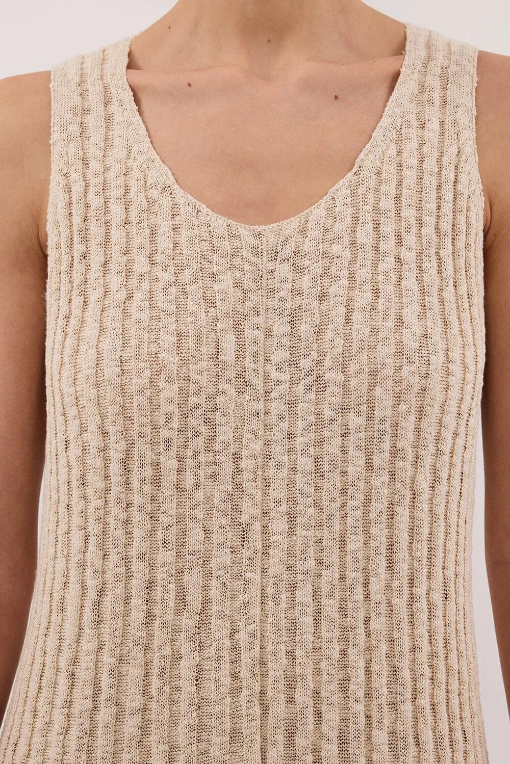 LEN NATURAL KNIT MAXI DRESS