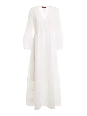 Max Mara Lace Inlay V-Neck Midi Dress