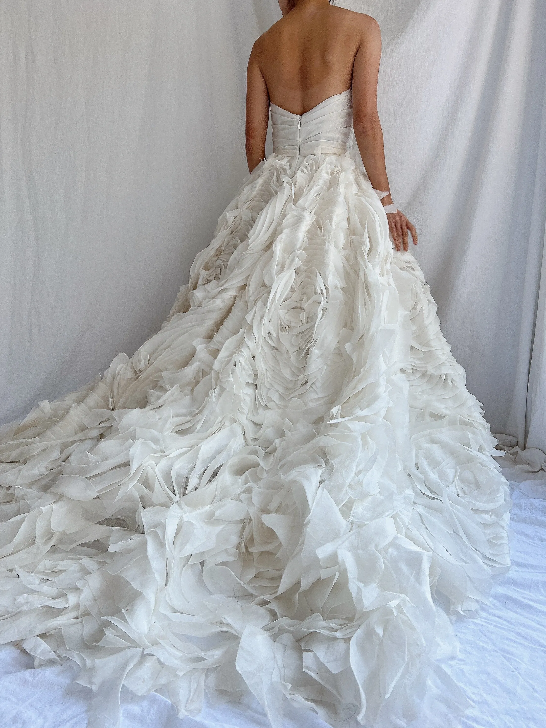 Monique Llhuilier Platinum Silk Organza Dress - XS/2