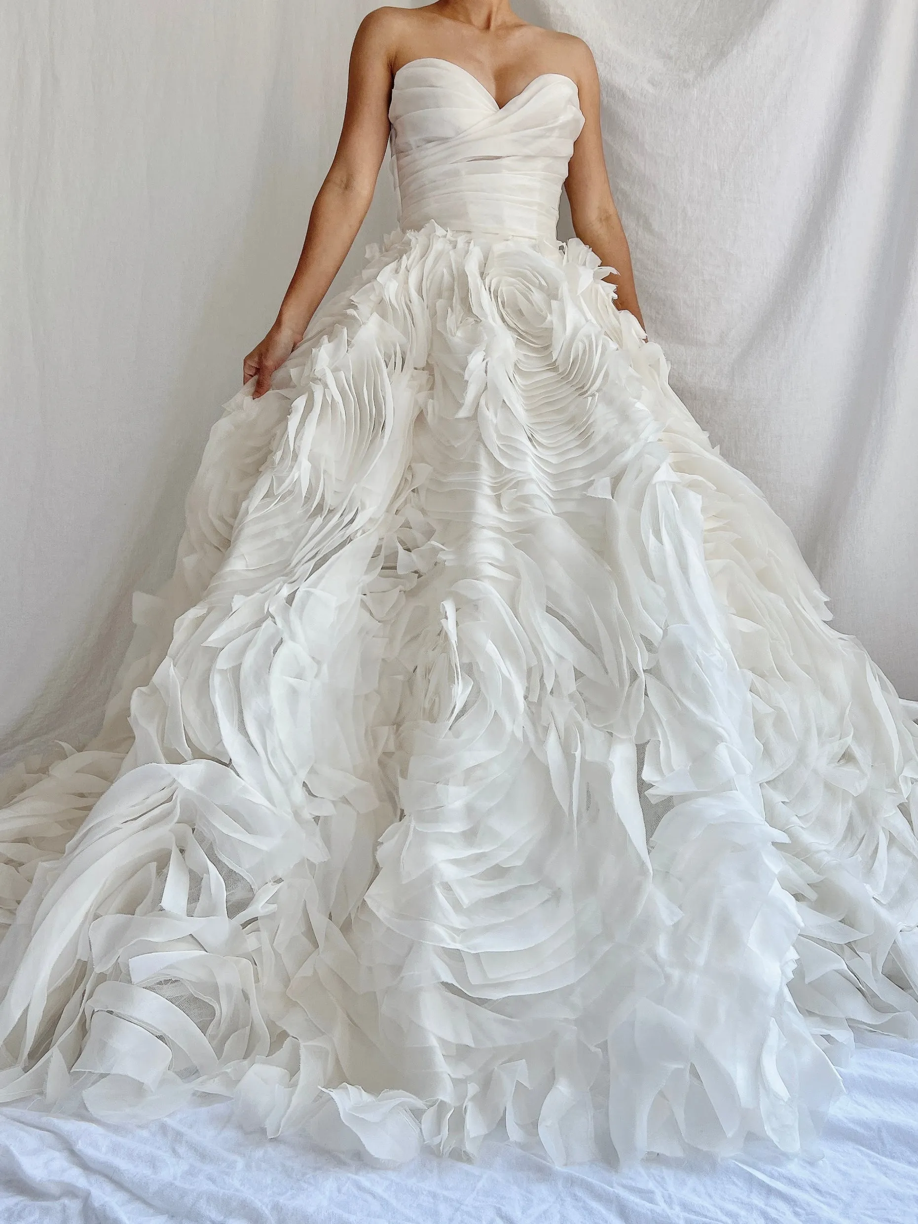 Monique Llhuilier Platinum Silk Organza Dress - XS/2