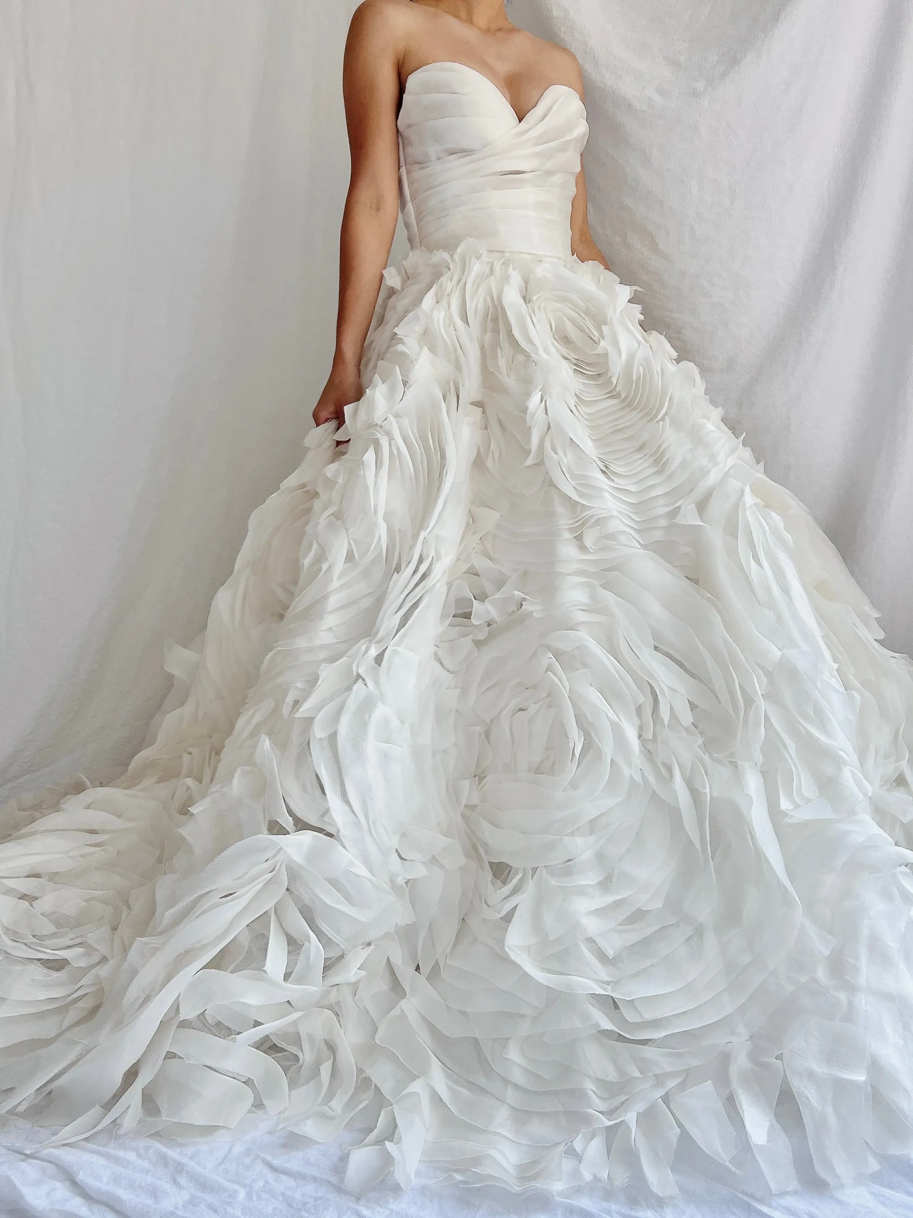 Monique Llhuilier Platinum Silk Organza Dress - XS/2