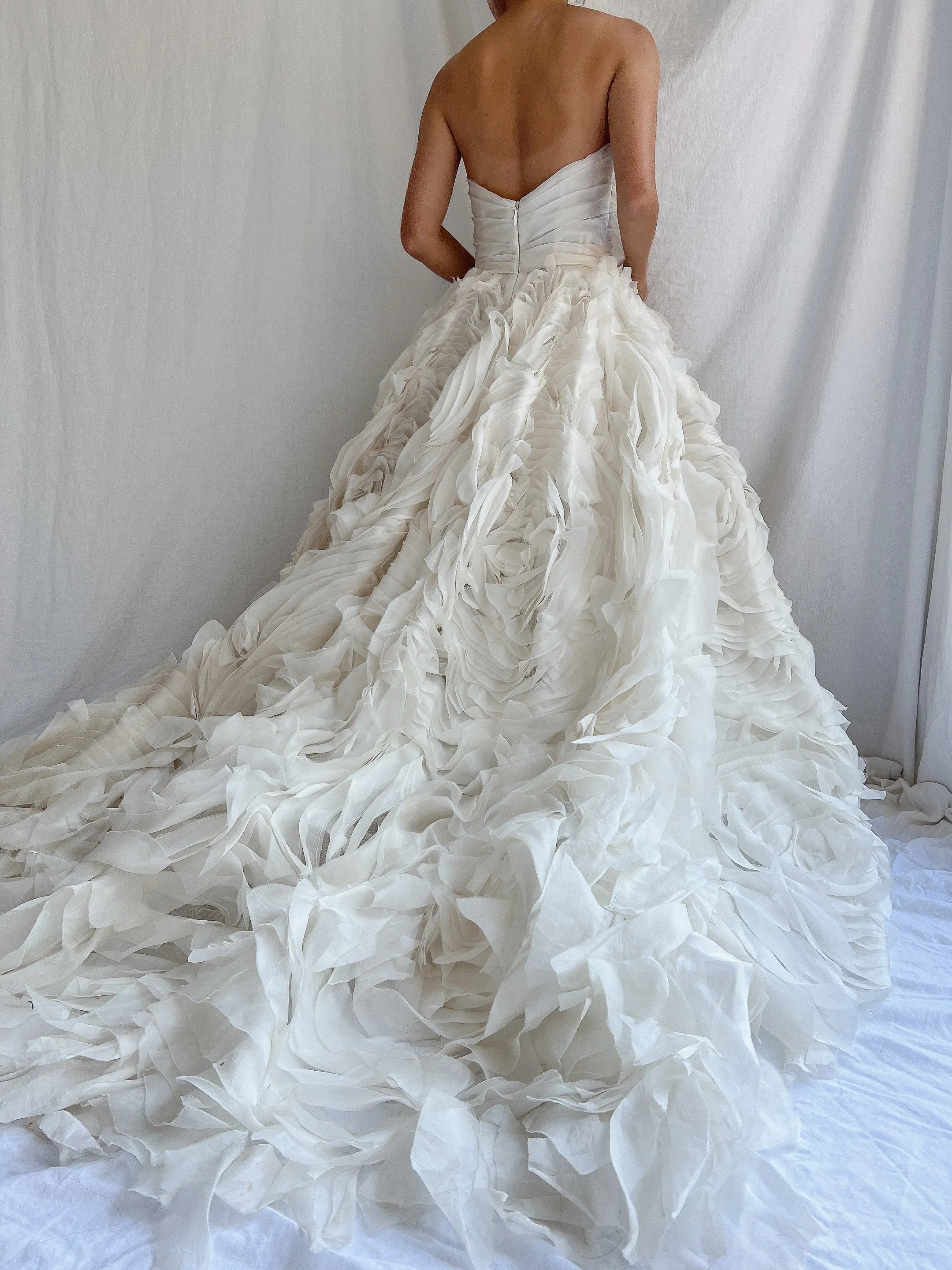 Monique Llhuilier Platinum Silk Organza Dress - XS/2