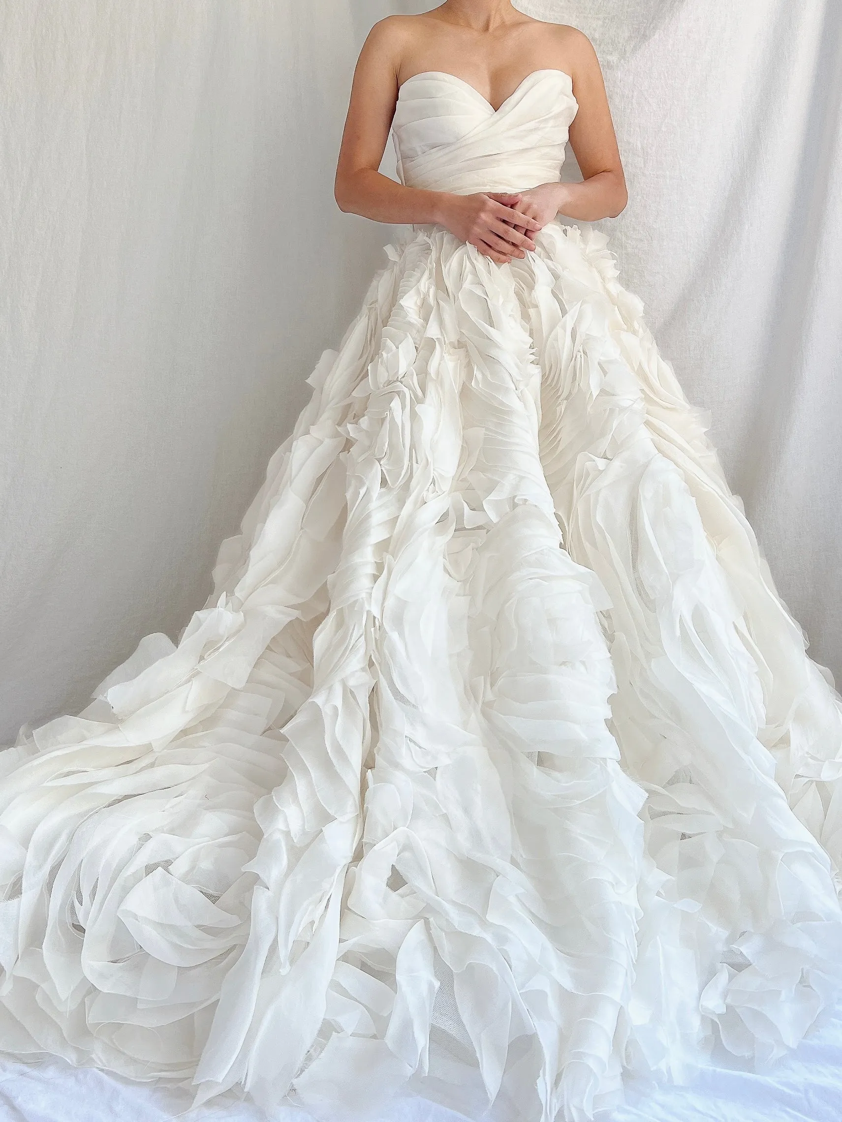 Monique Llhuilier Platinum Silk Organza Dress - XS/2