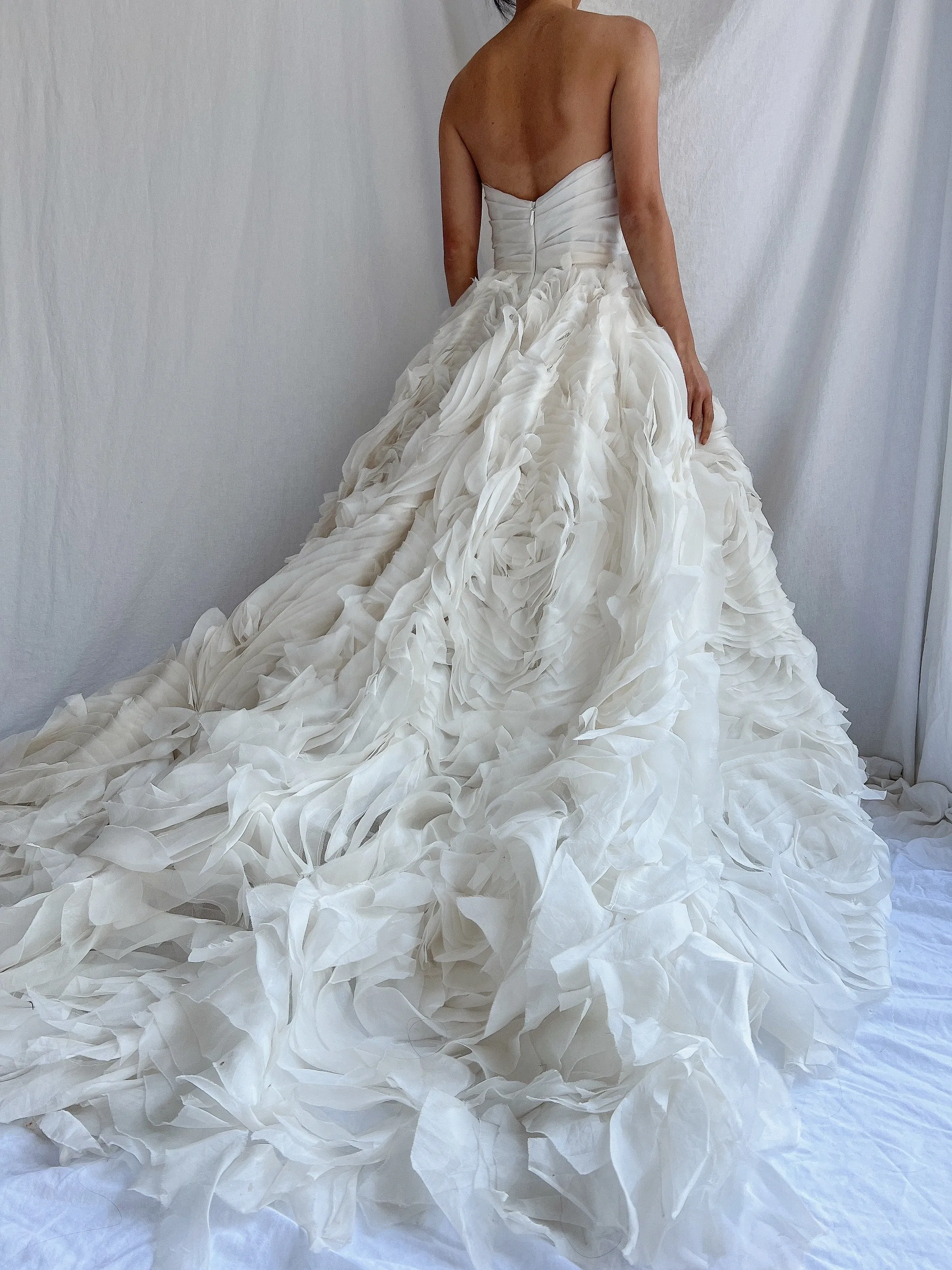 Monique Llhuilier Platinum Silk Organza Dress - XS/2