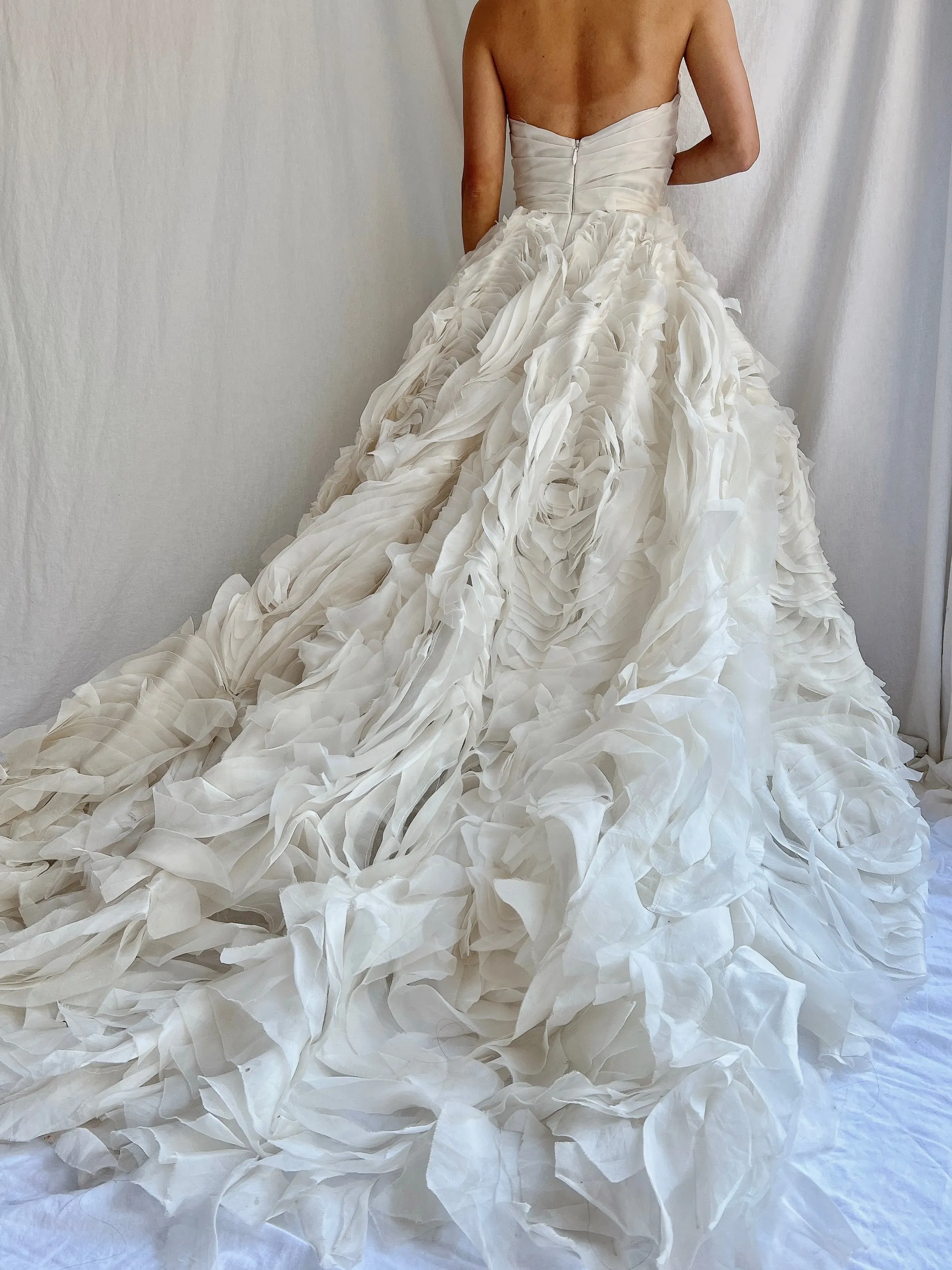 Monique Llhuilier Platinum Silk Organza Dress - XS/2
