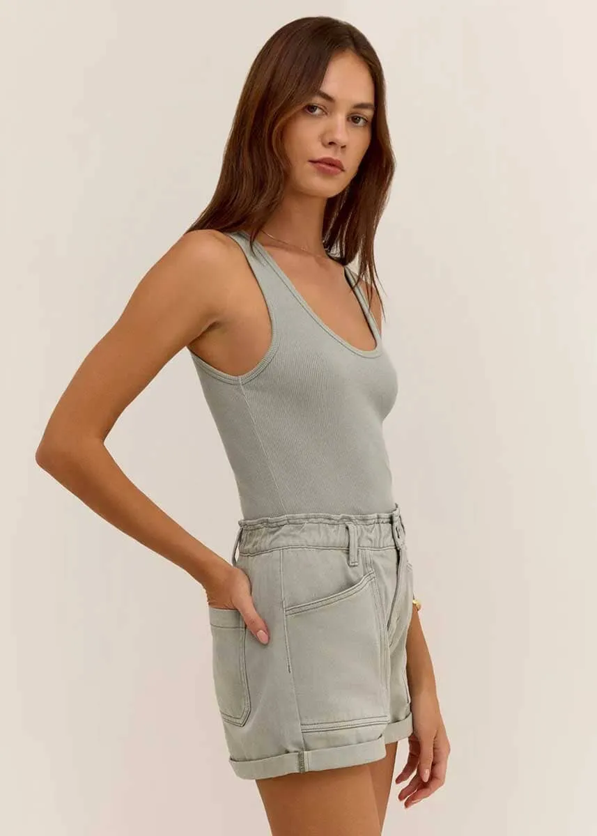 Odin Denim Short - Pale Jade