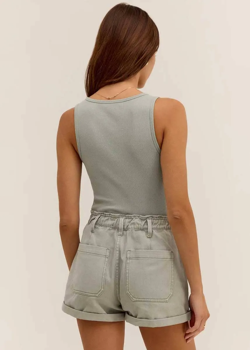 Odin Denim Short - Pale Jade