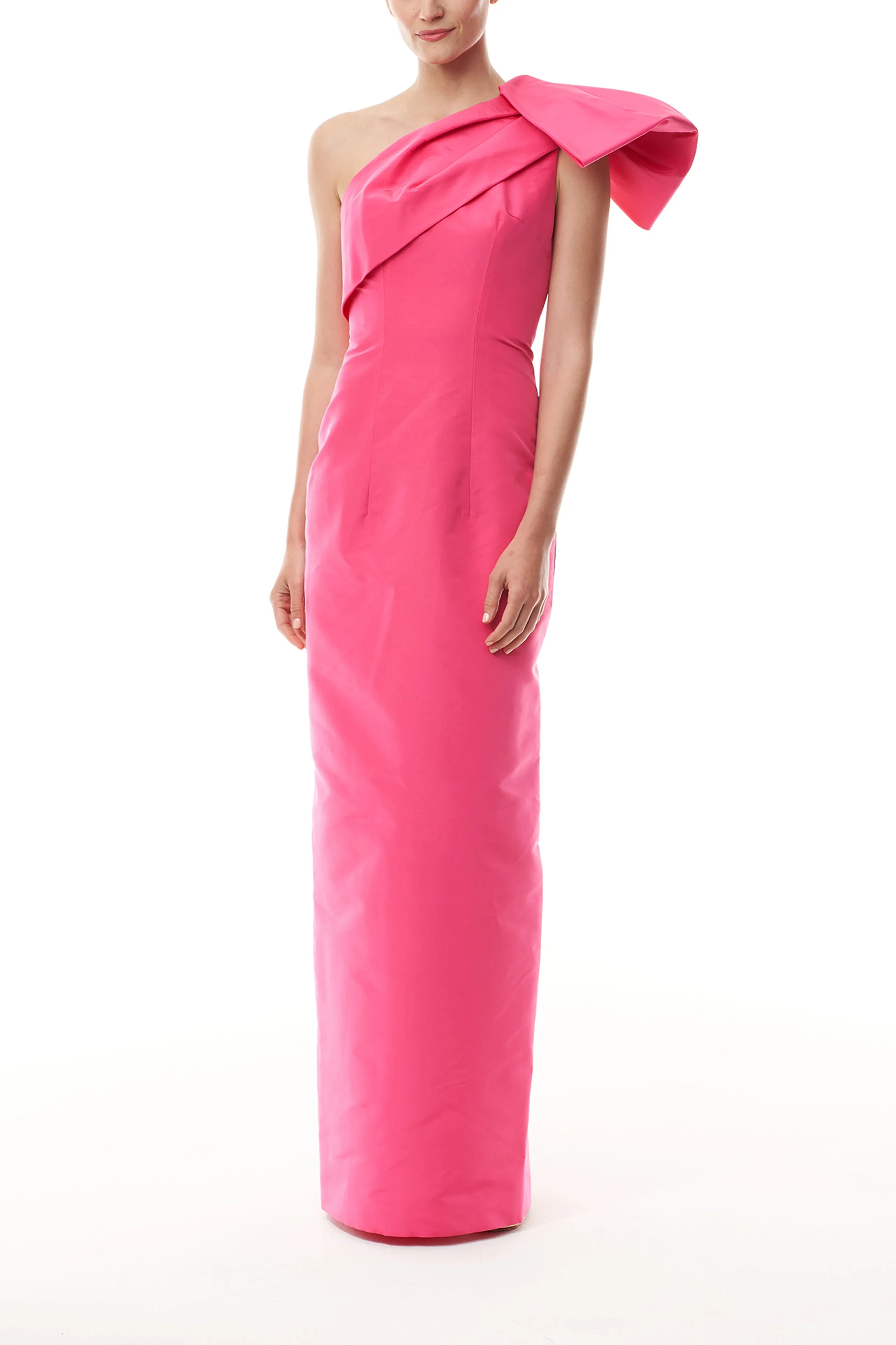 One Shoulder Bow Column Gown