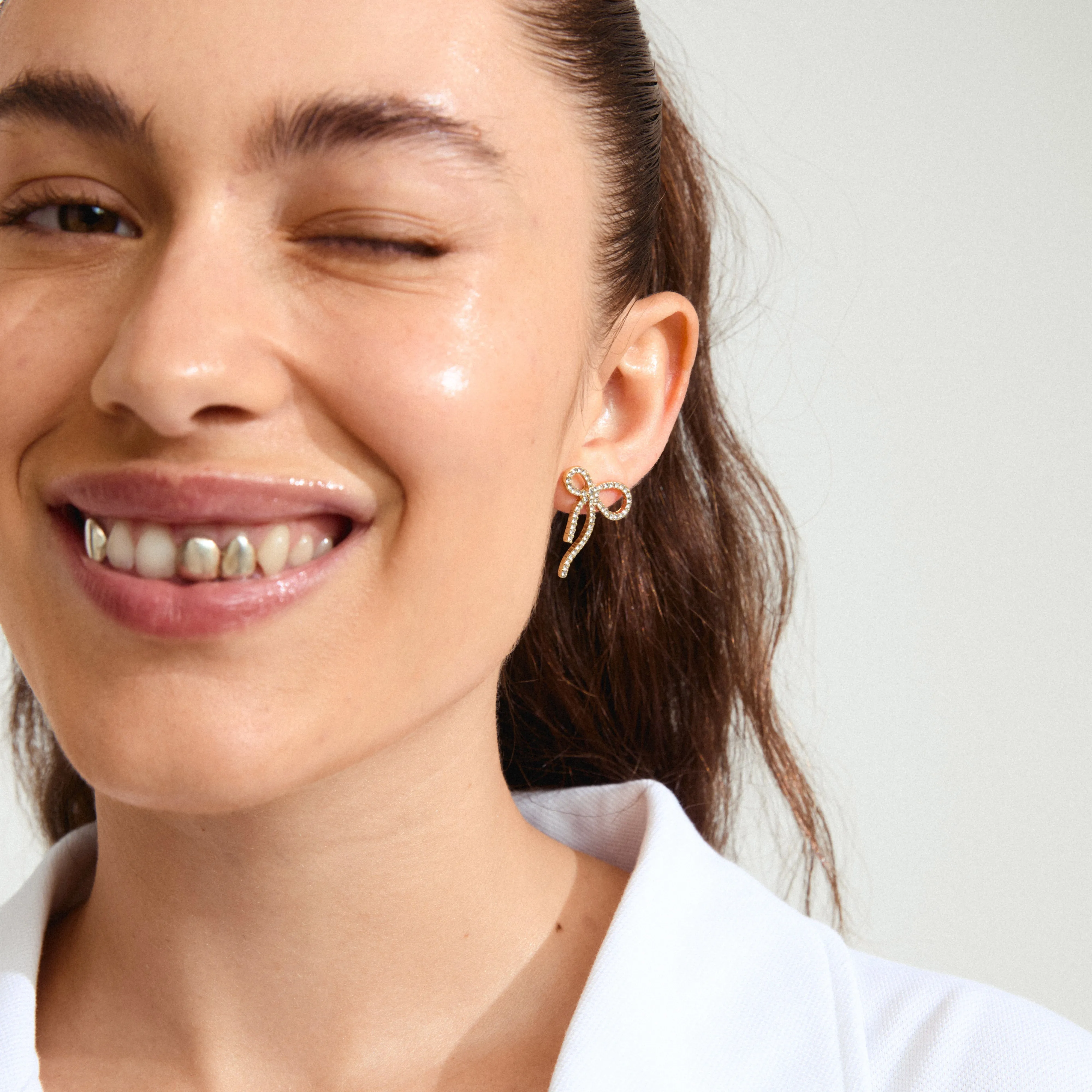 Pilgrim Jolanta Recycled Earrings - Gold Plated Crystal