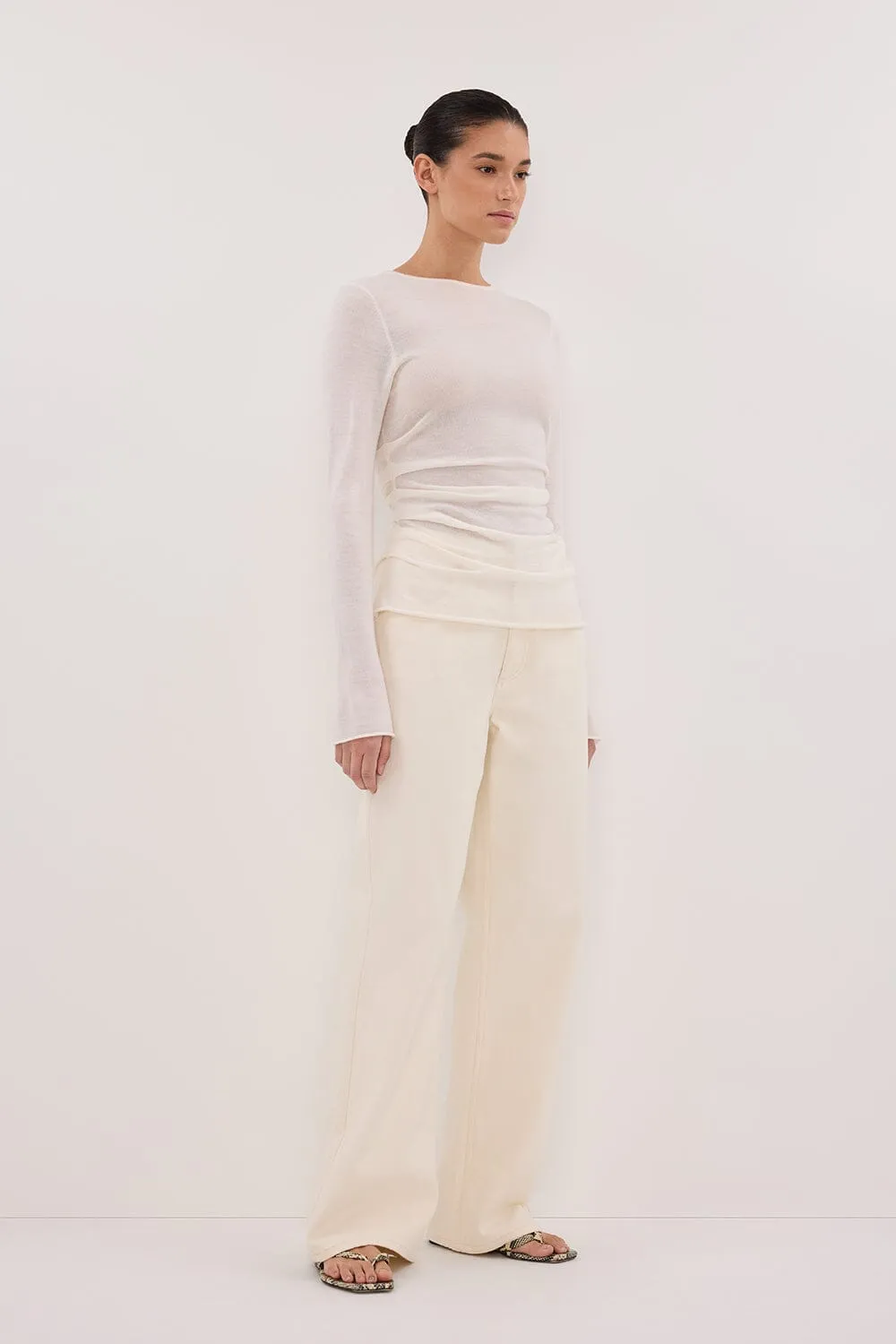 REAGAN 2.0 CREAM SLOUCHY JEAN