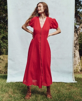 The Veranda Dress. -- Red Rose