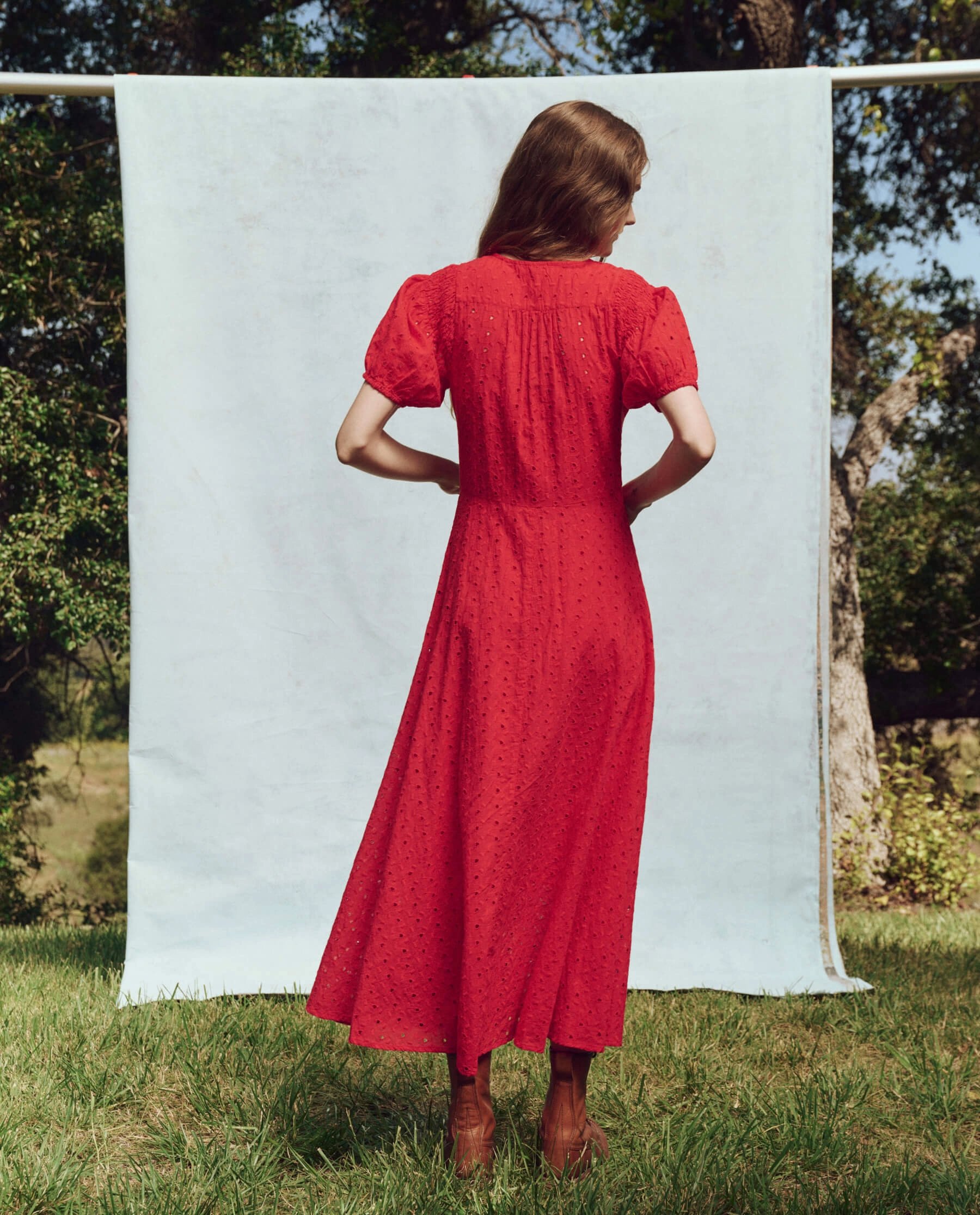 The Veranda Dress. -- Red Rose