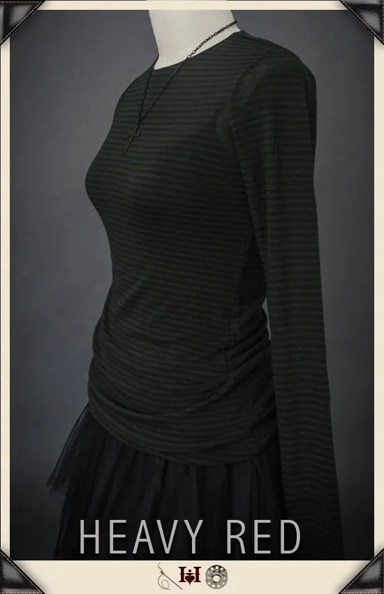 Touch Of Grunge Olive & Black Stripe Shirt