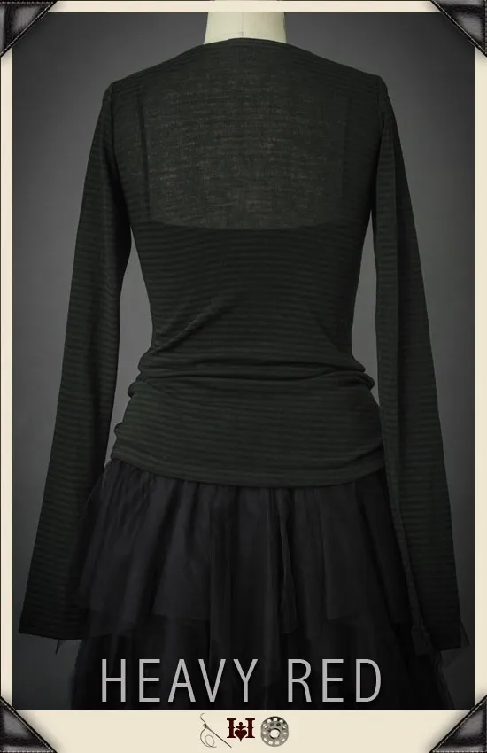 Touch Of Grunge Olive & Black Stripe Shirt