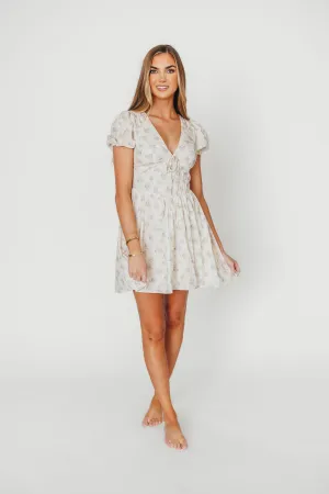 Veronica Mini Dress in Cream/Lilac Floral