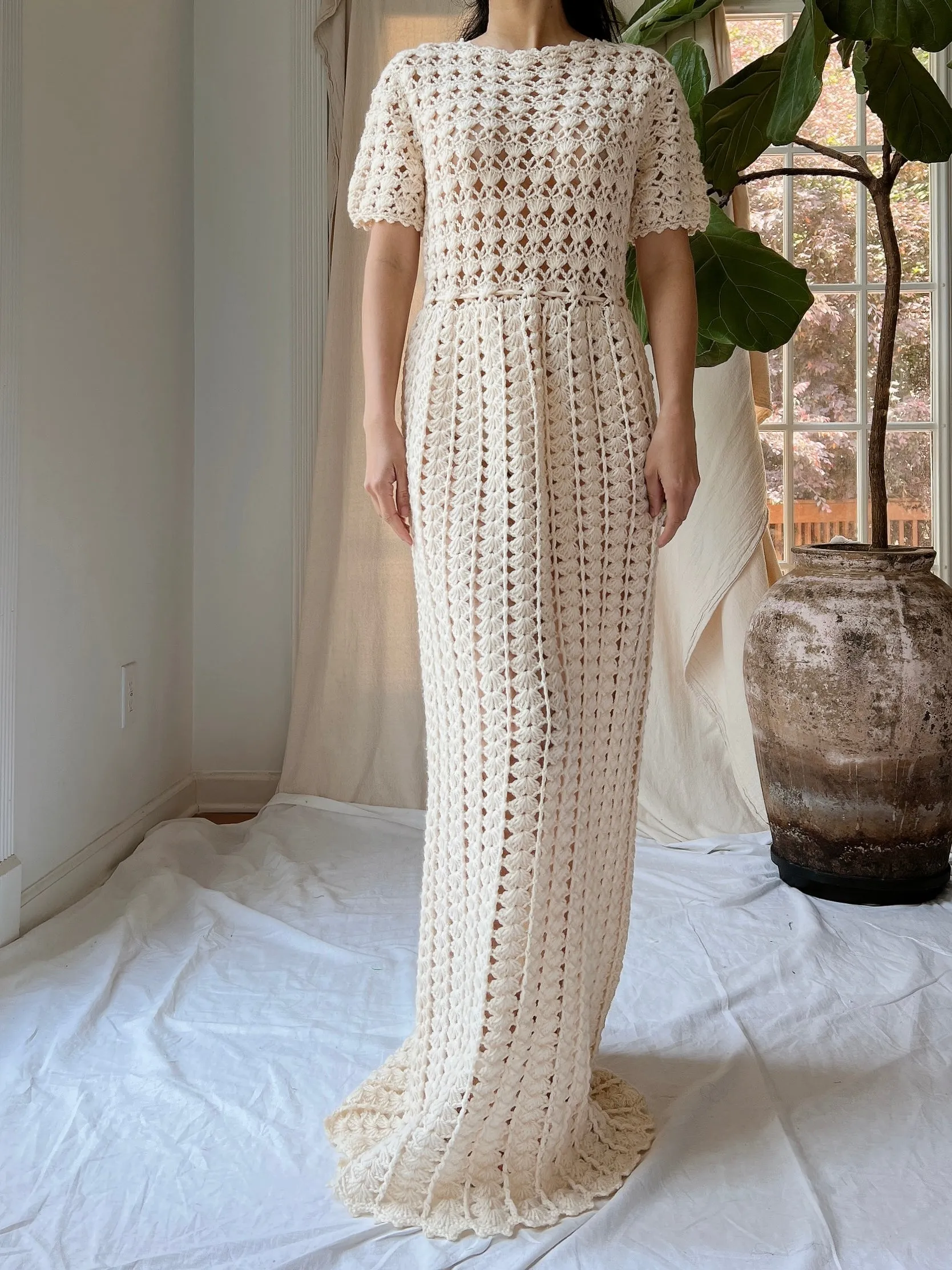 Vintage Crochet Dress - S-M