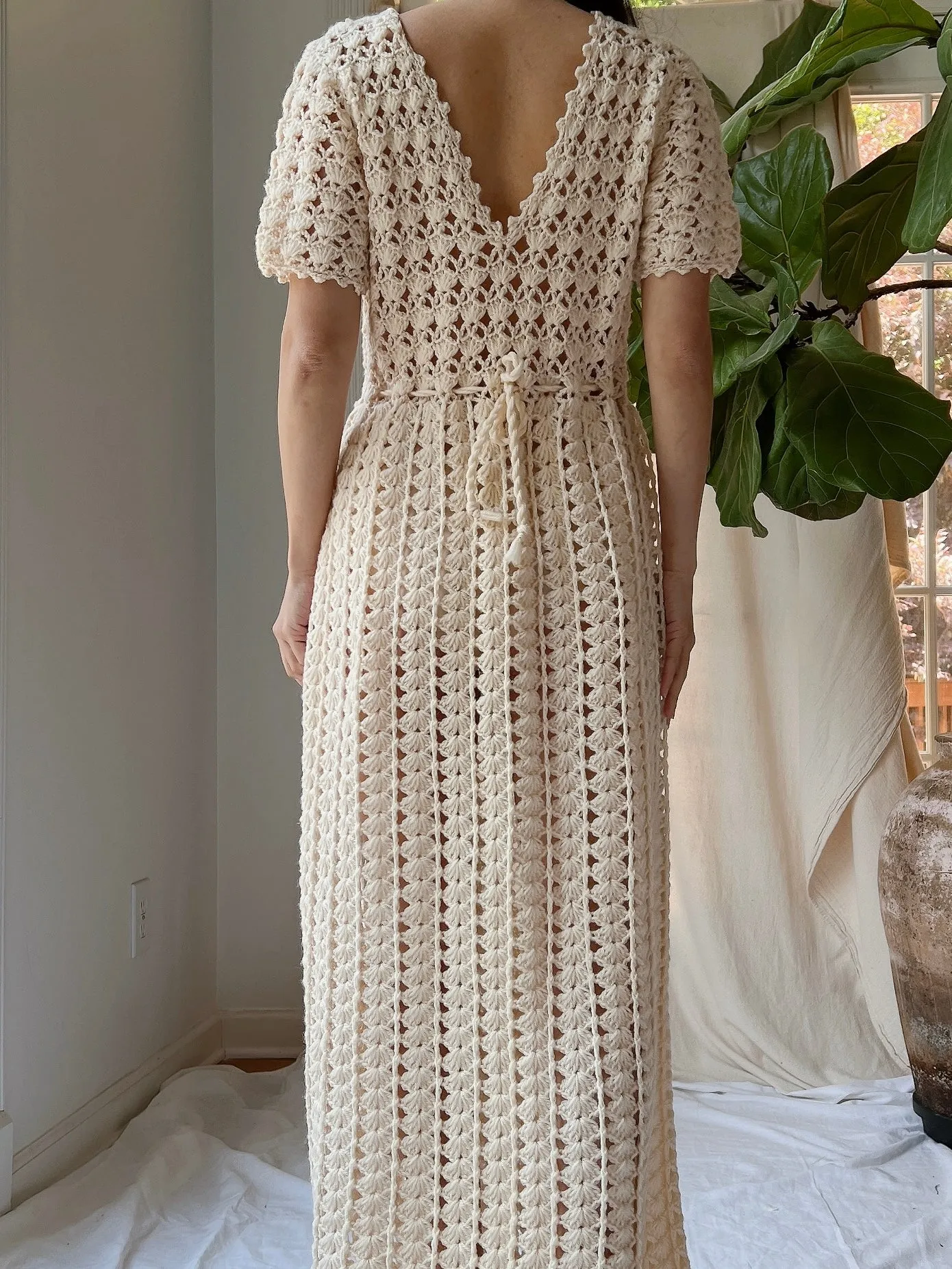 Vintage Crochet Dress - S-M