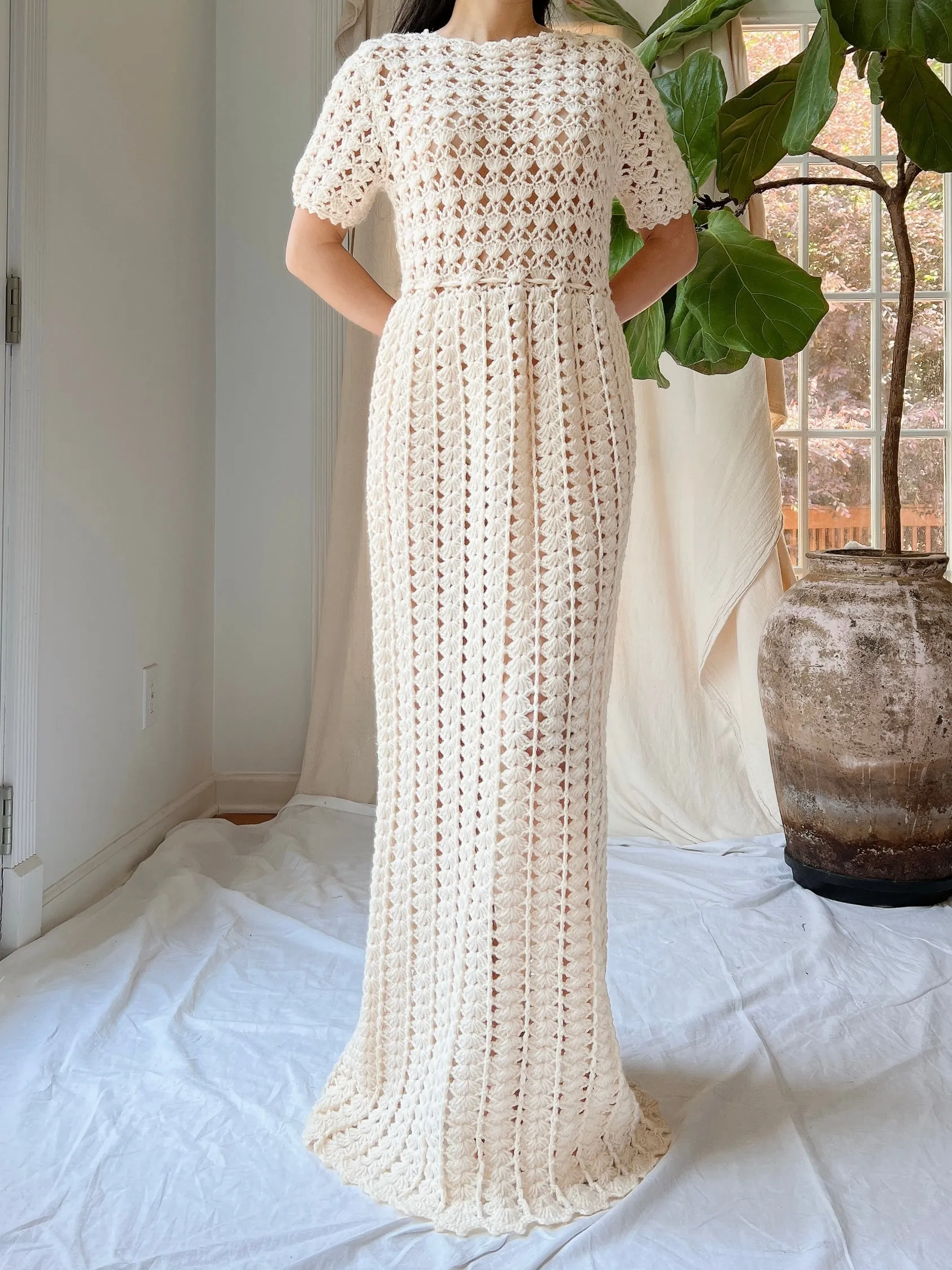 Vintage Crochet Dress - S-M