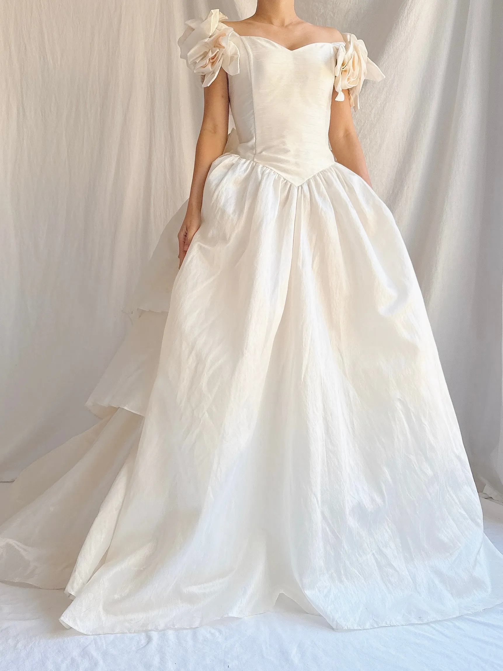 Vintage Cymbeline Paris Taffeta Layered Gown - S