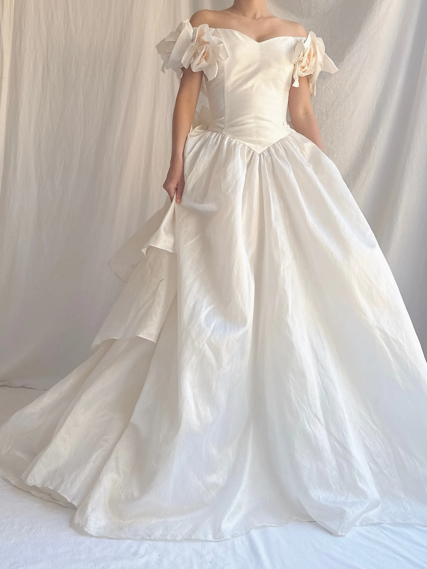 Vintage Cymbeline Paris Taffeta Layered Gown - S