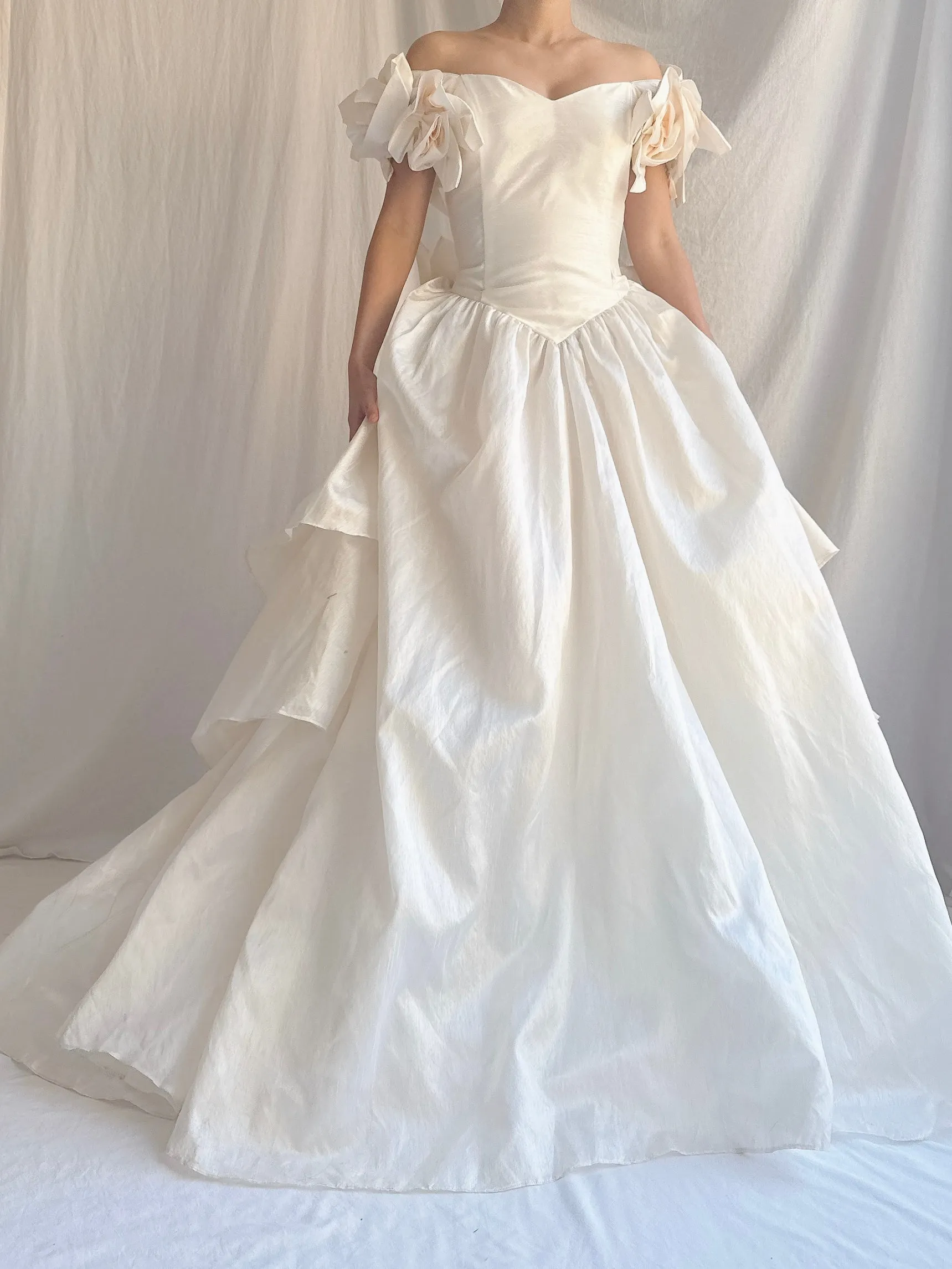 Vintage Cymbeline Paris Taffeta Layered Gown - S