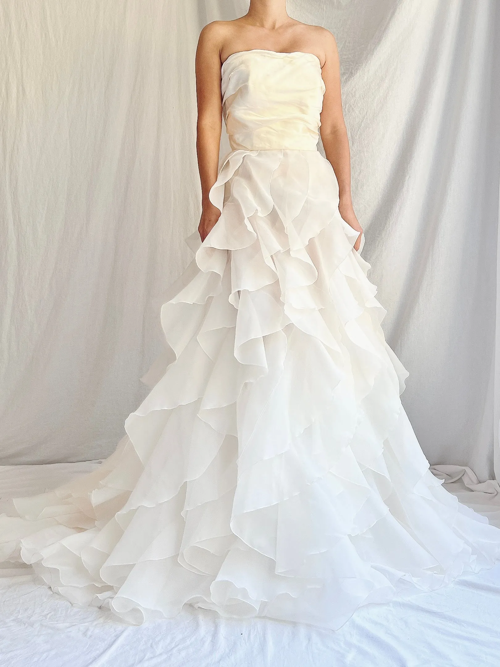 Vintage Silk and Voile Organza Gown - S/4/6