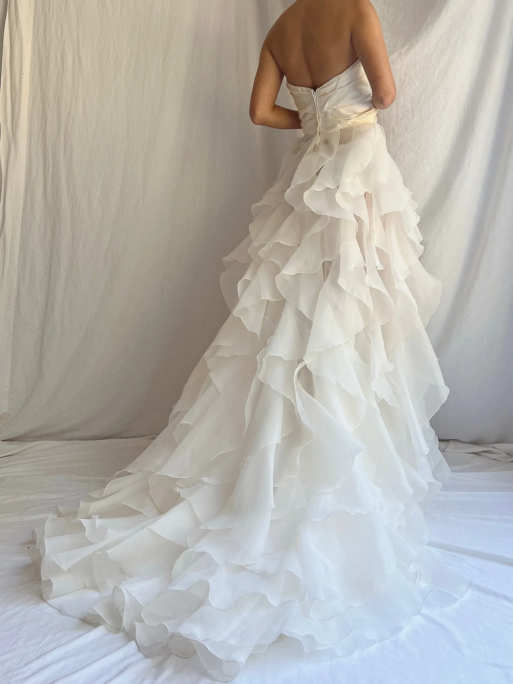 Vintage Silk and Voile Organza Gown - S/4/6