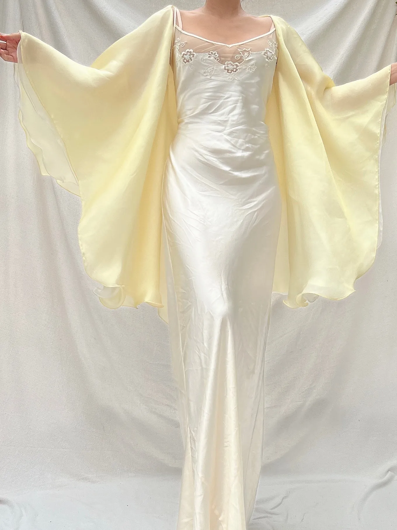 Vintage Silk Organza Shawl - OSFM