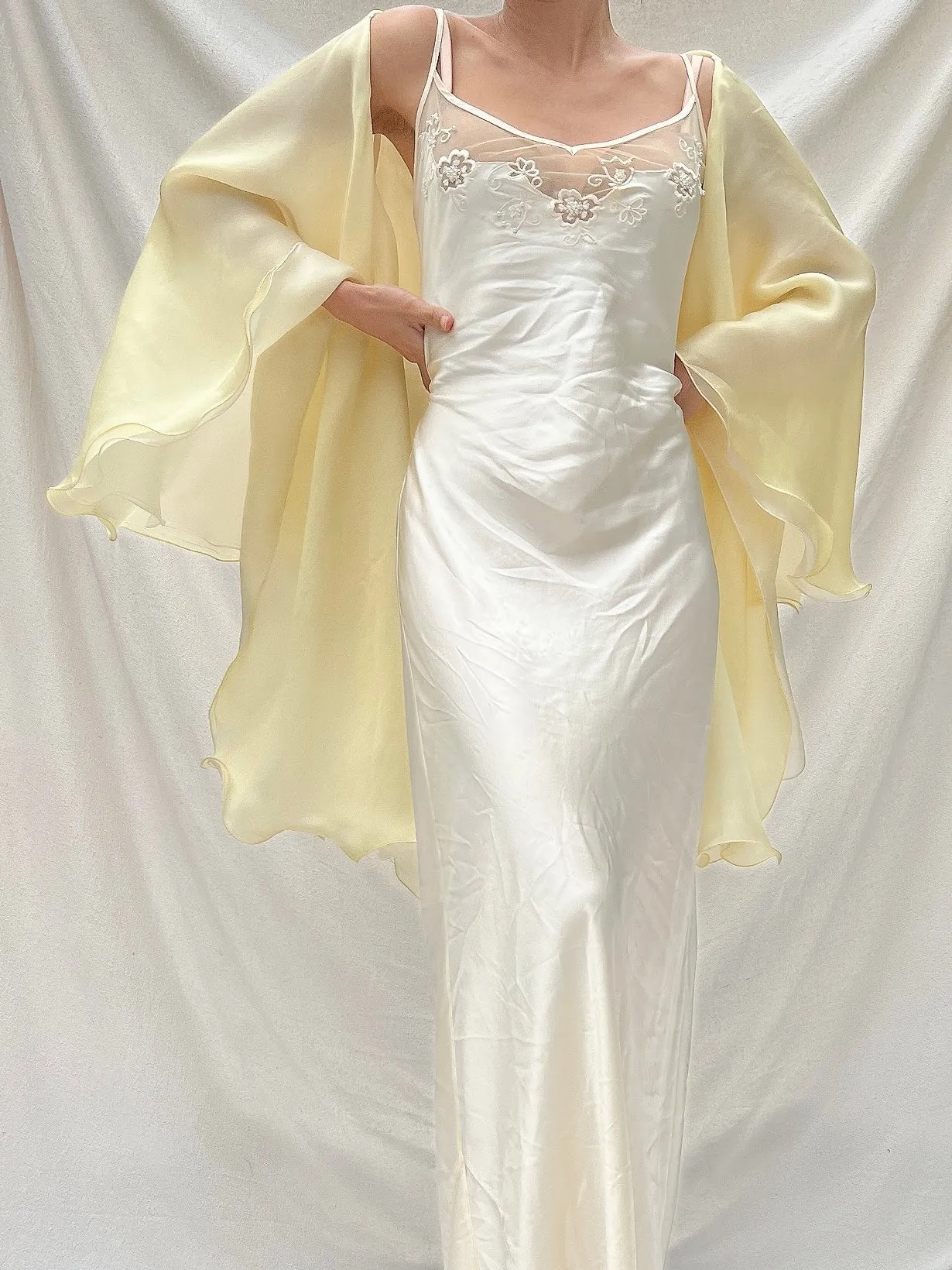 Vintage Silk Organza Shawl - OSFM