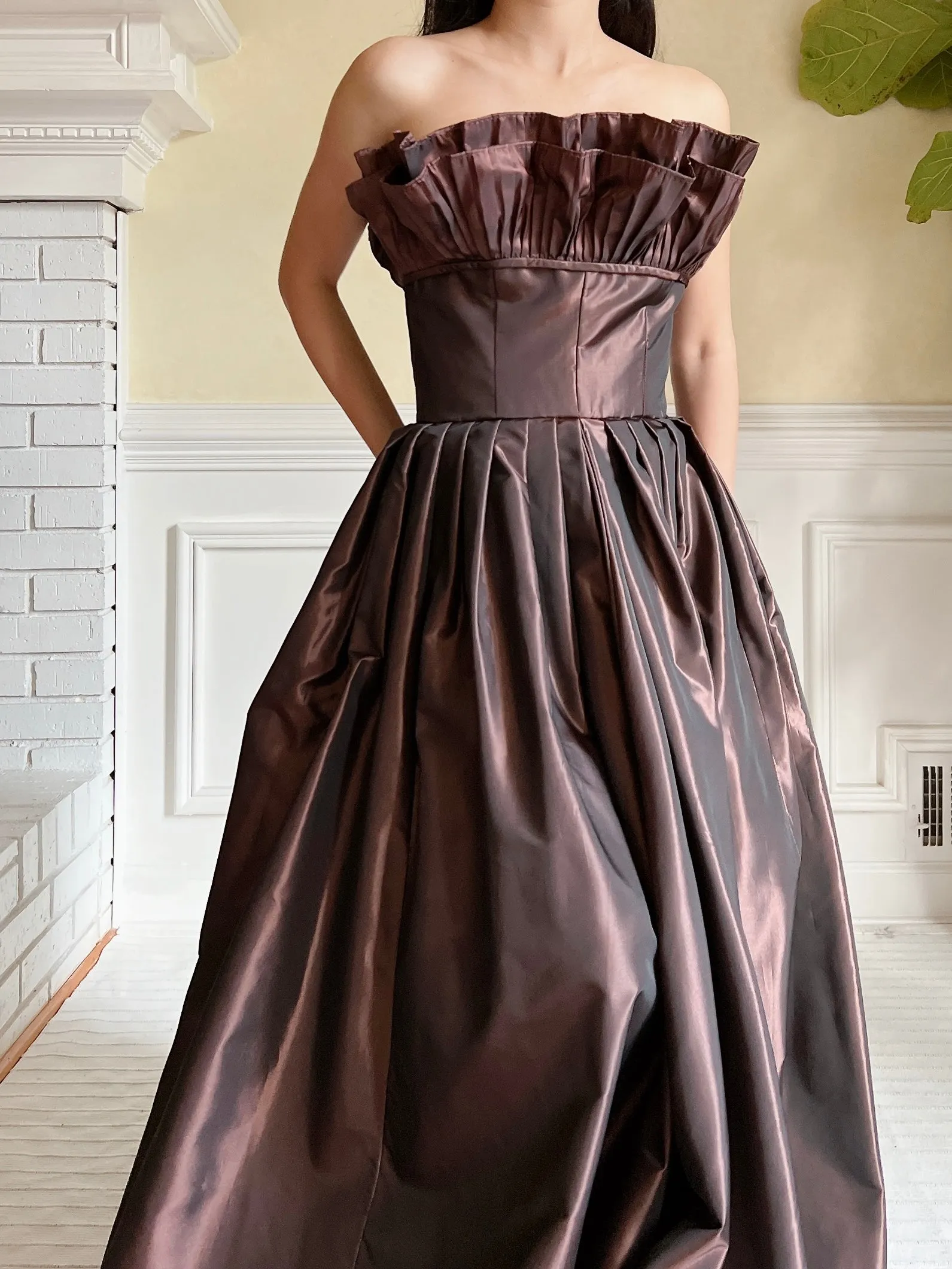 Vintage Victor Costa Pleated Bust Gown - XS/S