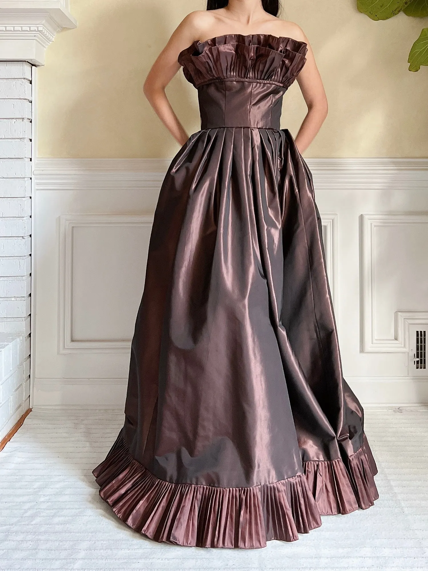 Vintage Victor Costa Pleated Bust Gown - XS/S
