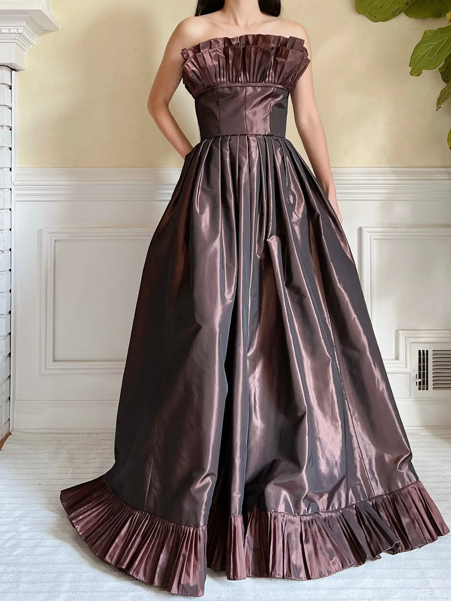 Vintage Victor Costa Pleated Bust Gown - XS/S