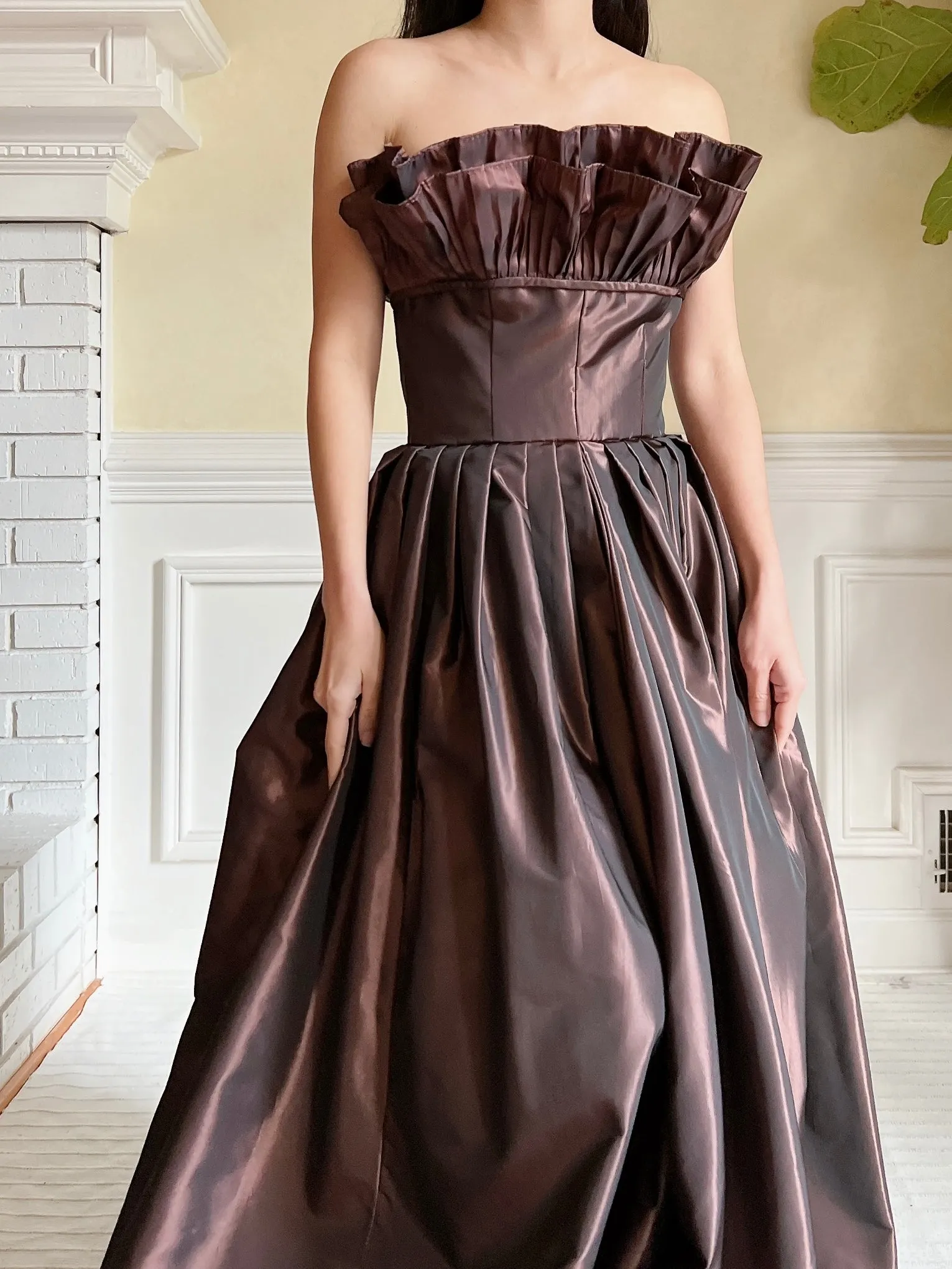 Vintage Victor Costa Pleated Bust Gown - XS/S