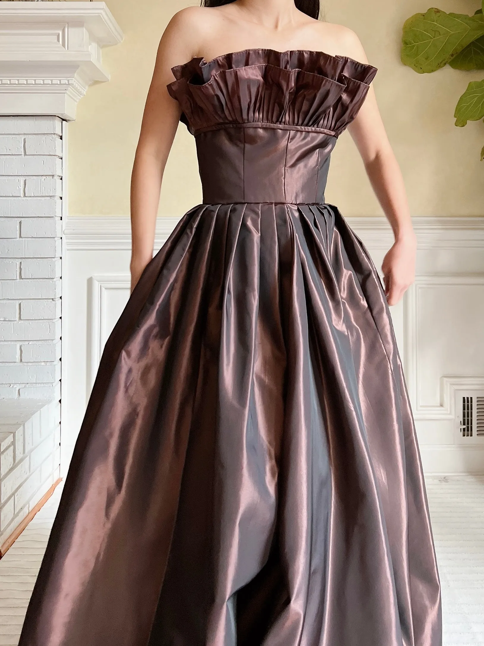 Vintage Victor Costa Pleated Bust Gown - XS/S