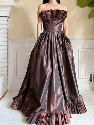 Vintage Victor Costa Pleated Bust Gown - XS/S