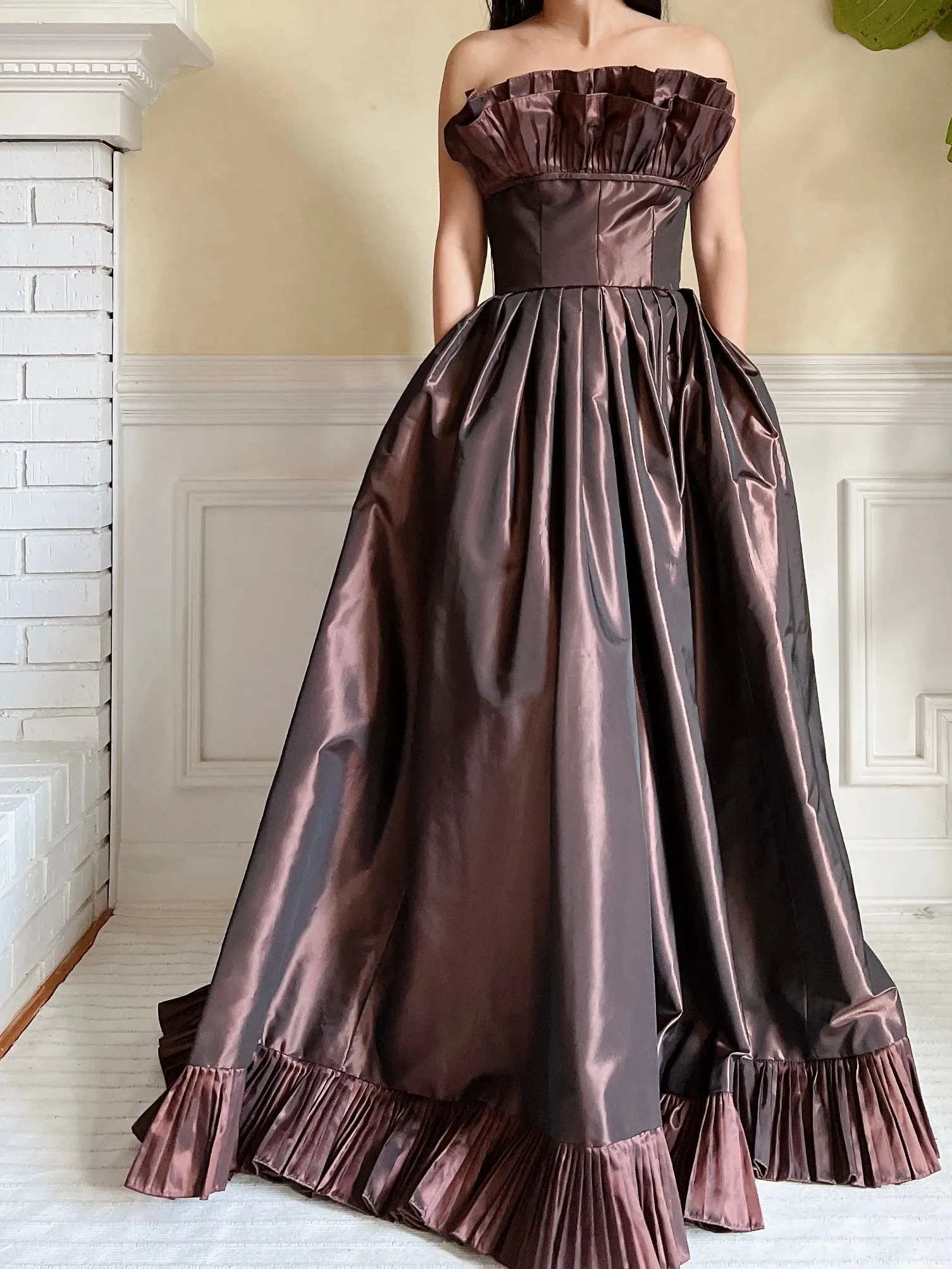 Vintage Victor Costa Pleated Bust Gown - XS/S