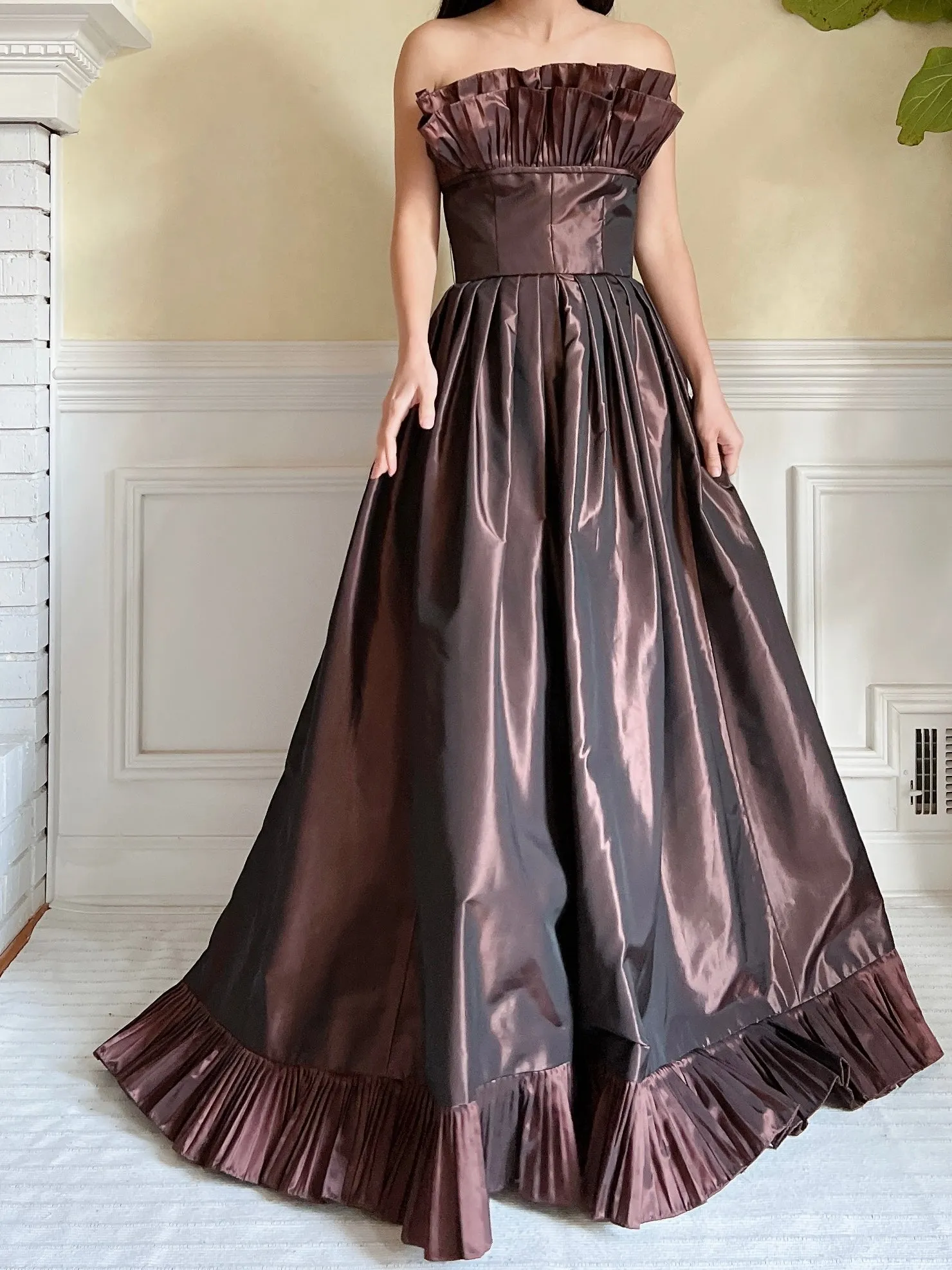 Vintage Victor Costa Pleated Bust Gown - XS/S