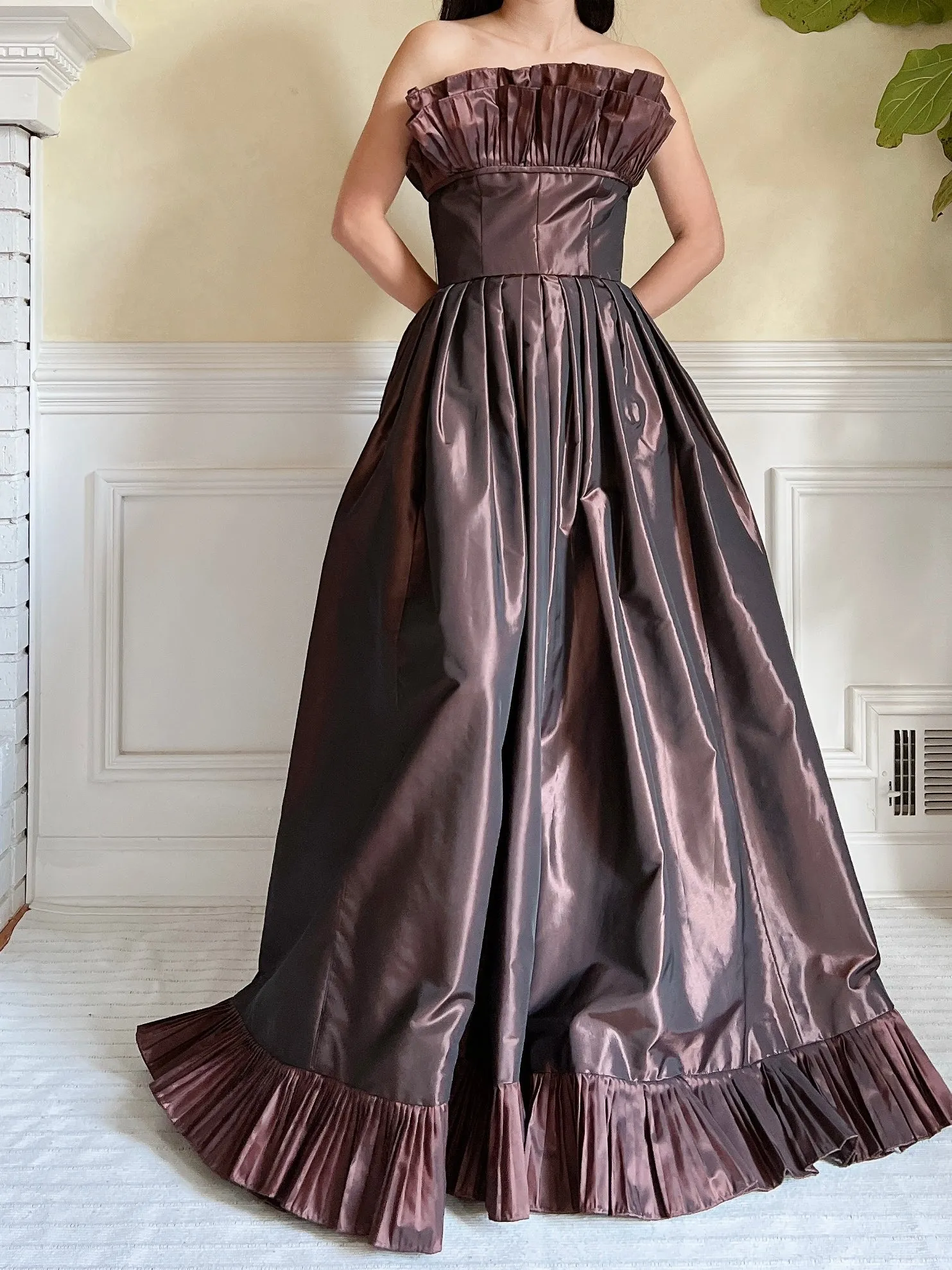 Vintage Victor Costa Pleated Bust Gown - XS/S