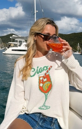Woodsy Sweater ~ Ciao Cocktail Graphic Knit