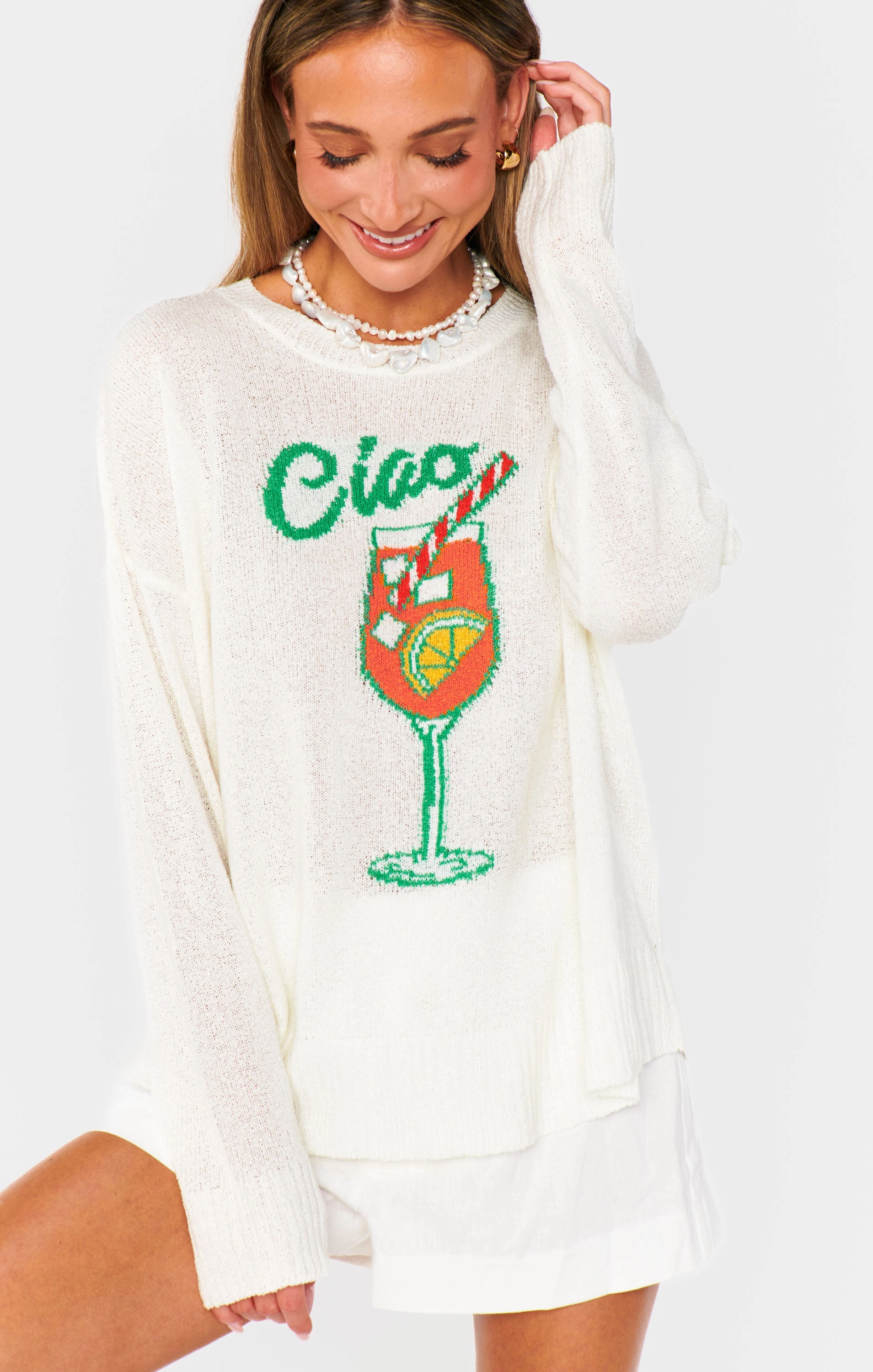 Woodsy Sweater ~ Ciao Cocktail Graphic Knit