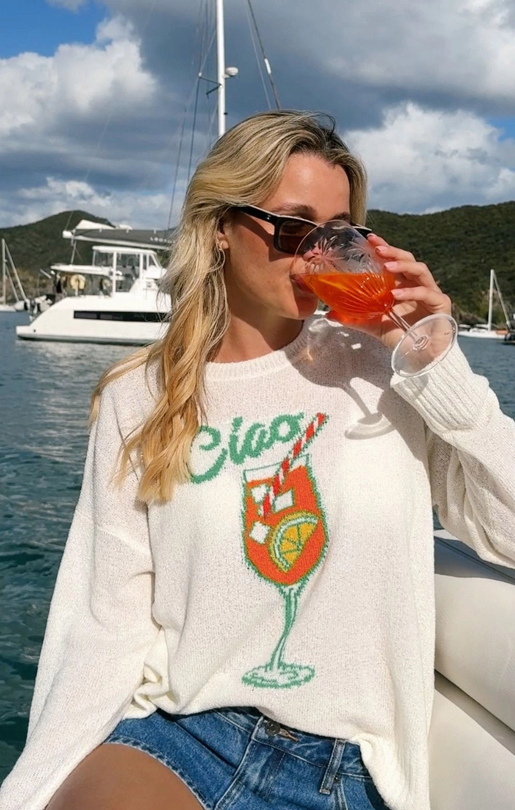 Woodsy Sweater ~ Ciao Cocktail Graphic Knit
