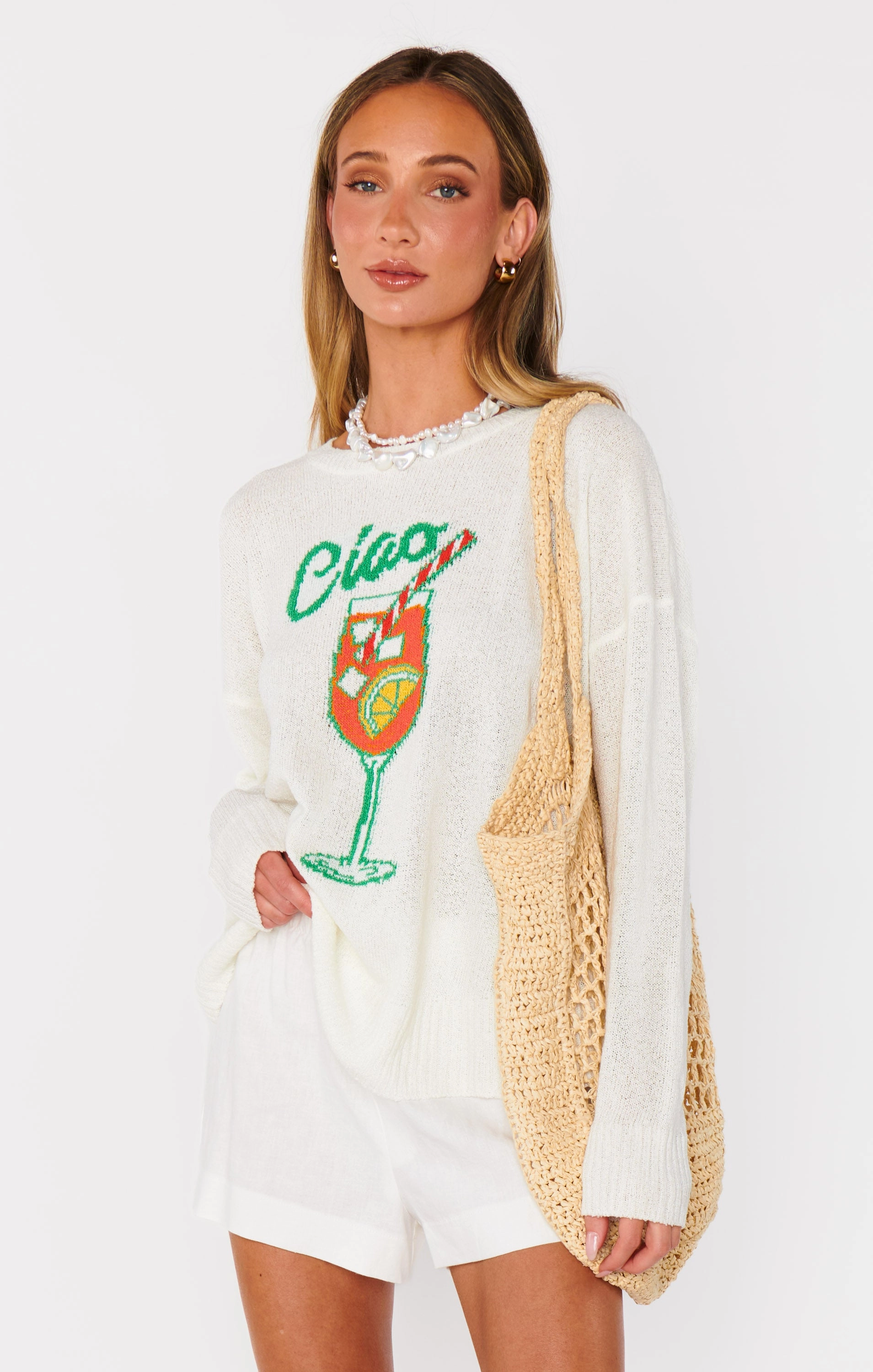 Woodsy Sweater ~ Ciao Cocktail Graphic Knit