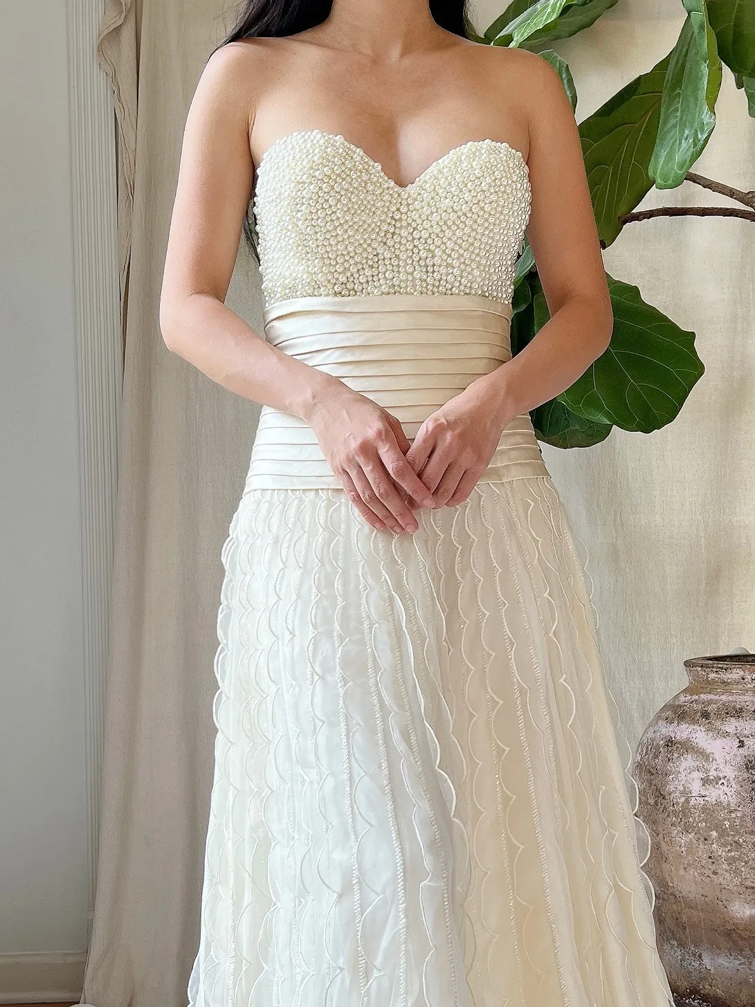 Y2K Pearl Bustier - 34C/S